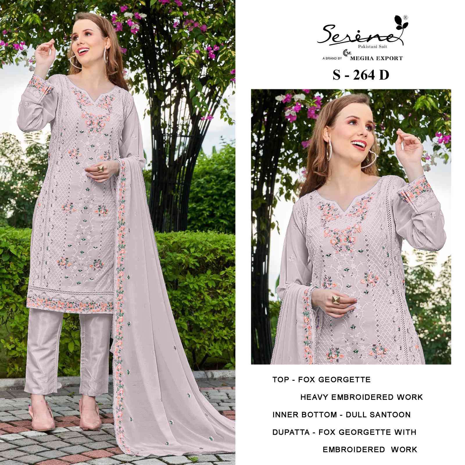 Serine S 264 Colors Pakistani Georgette Ladies Suit Catalog Wholesalers view 8