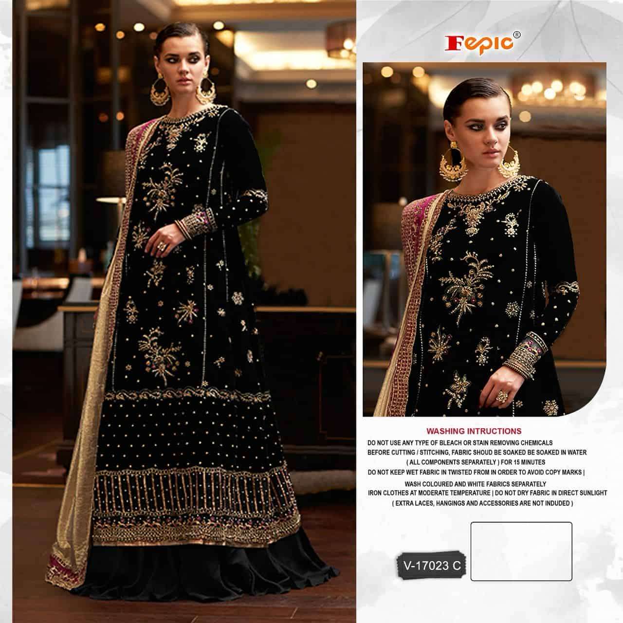 Fepic Rosemeen V 17023 Colors Exclusive Heavy Designer Style Winter Wear Suit Exporters view 2