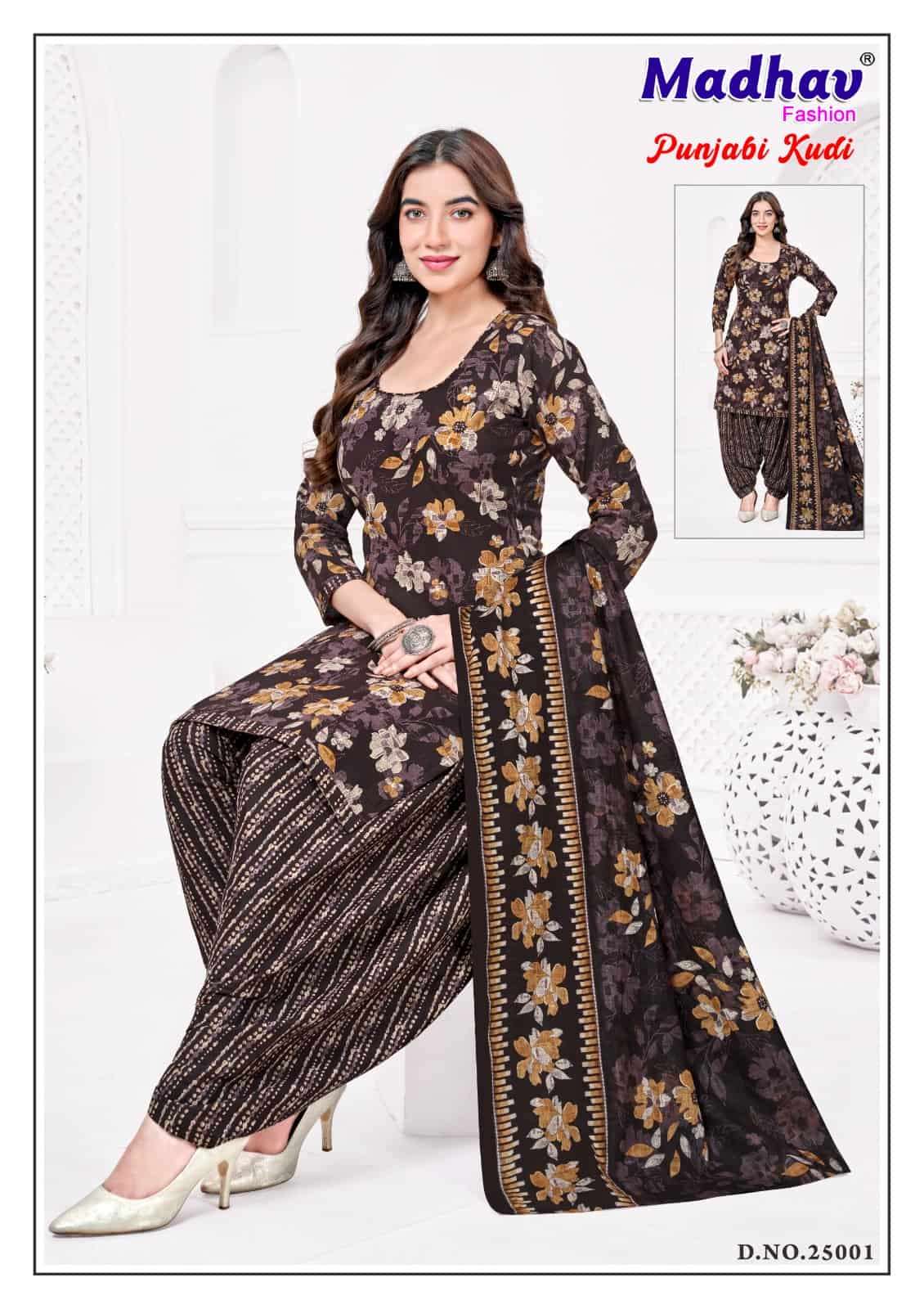 Madhav Fashion Punjabi Kudi Vol 25 Unstitch Cotton Salwar Suit Exporters view 9