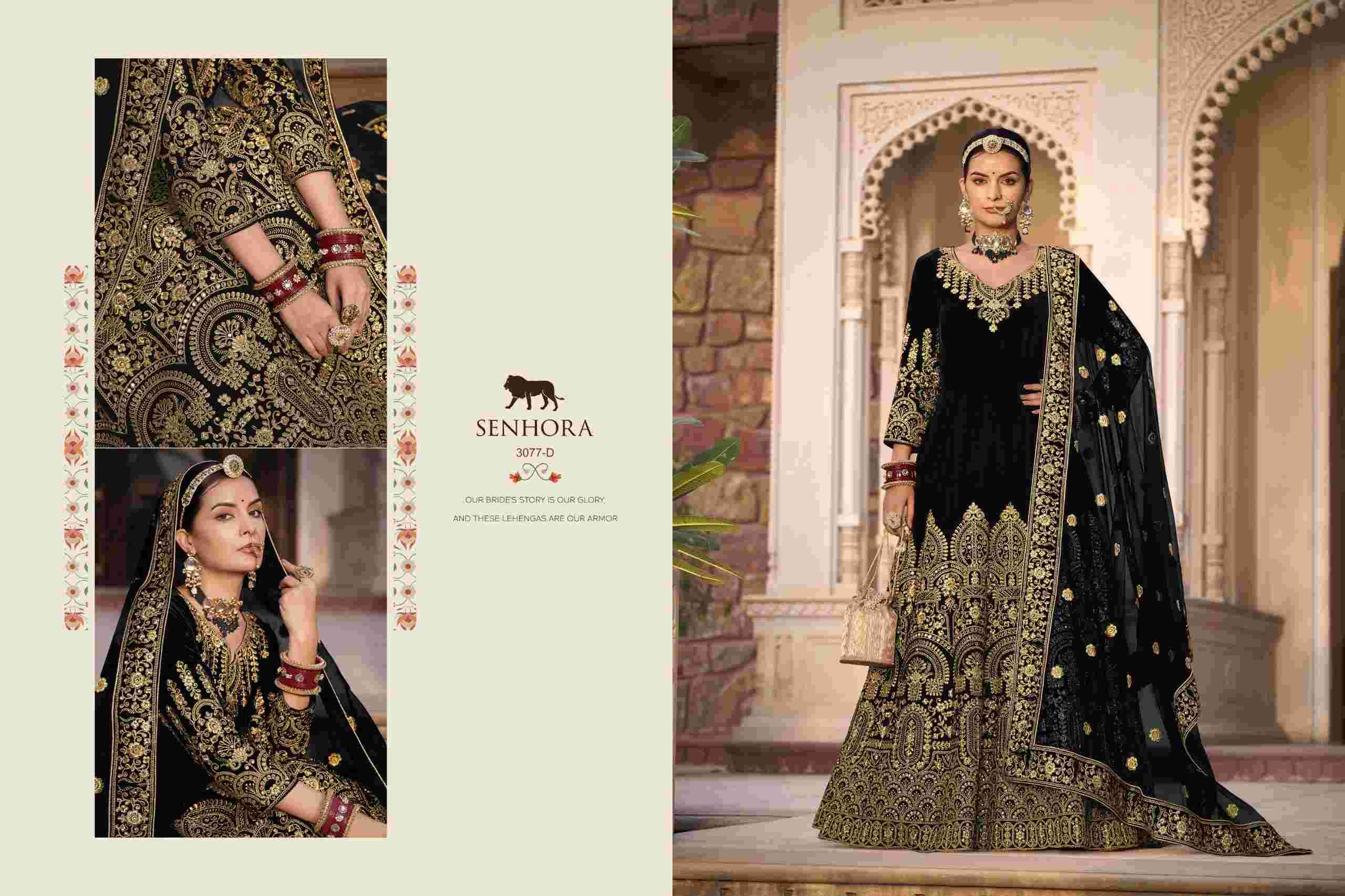 Senhora Riwayat Velvet Bridal Anarkali Gown view 14