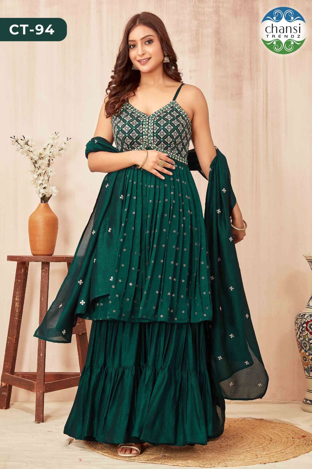 Chansi Trendz Ct 94 Designer Sharara Dress Festive Collection view 6