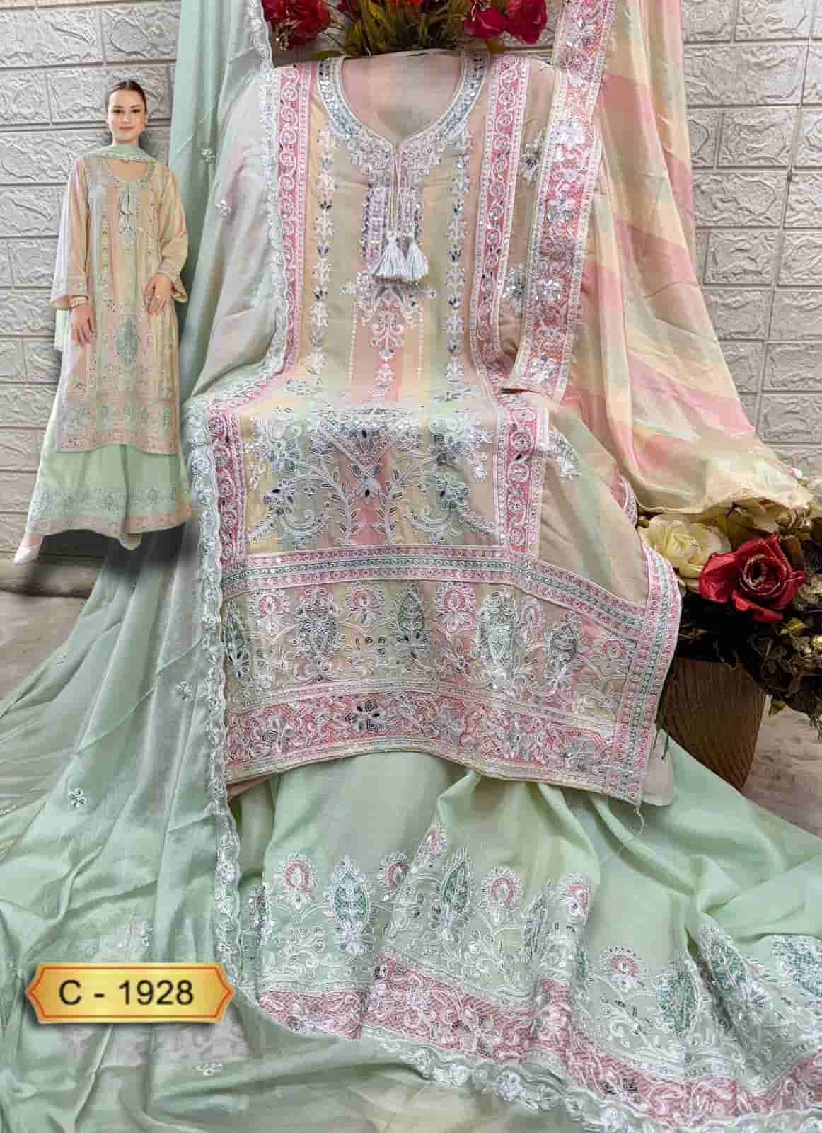 Fepic C 1928 Colors Pakistani Style Designer Chinon Suit Wholesalers view 5