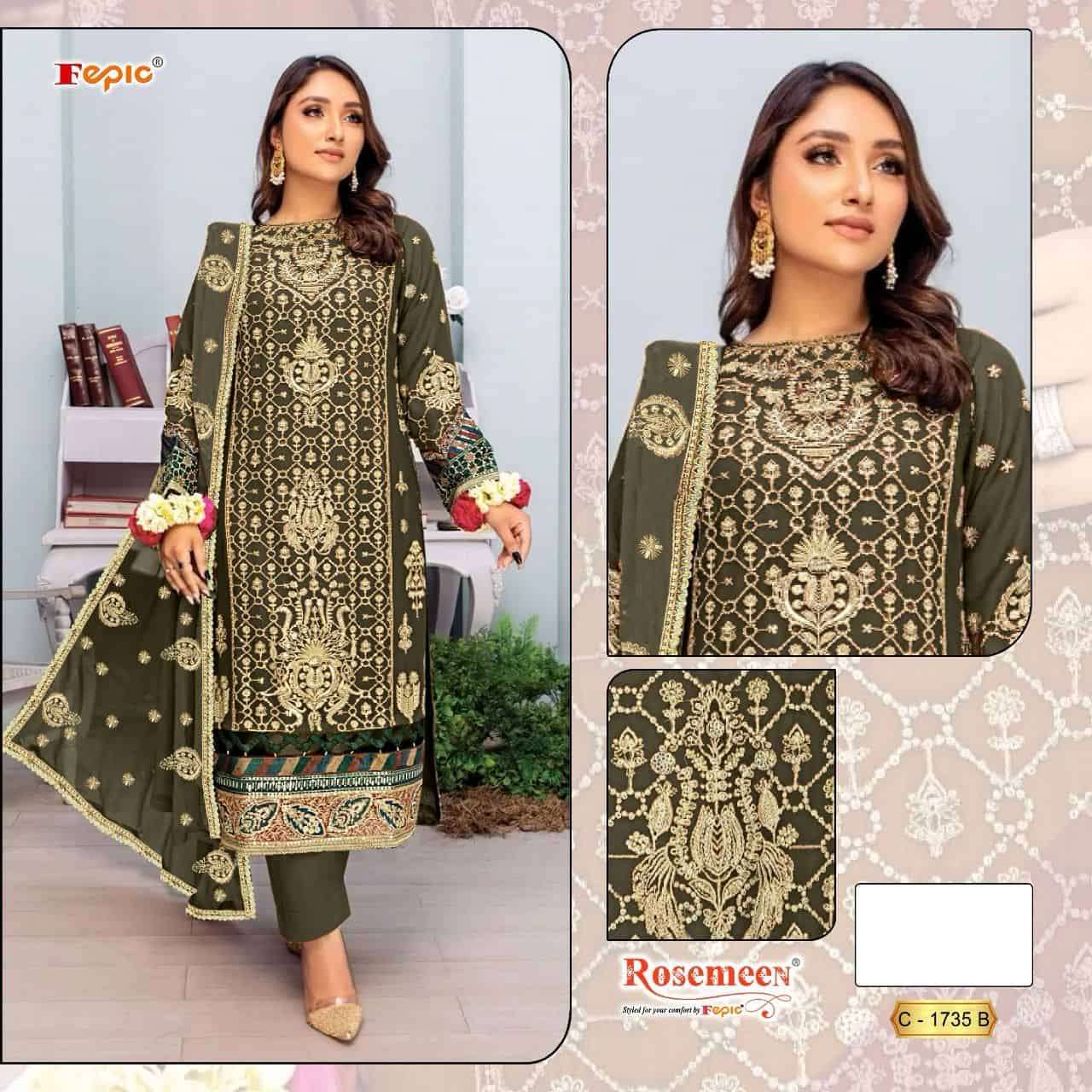 Fepic C 1735 Colors Pakistani Organza Embroidered Salwar Kameez Wholesalers view 2