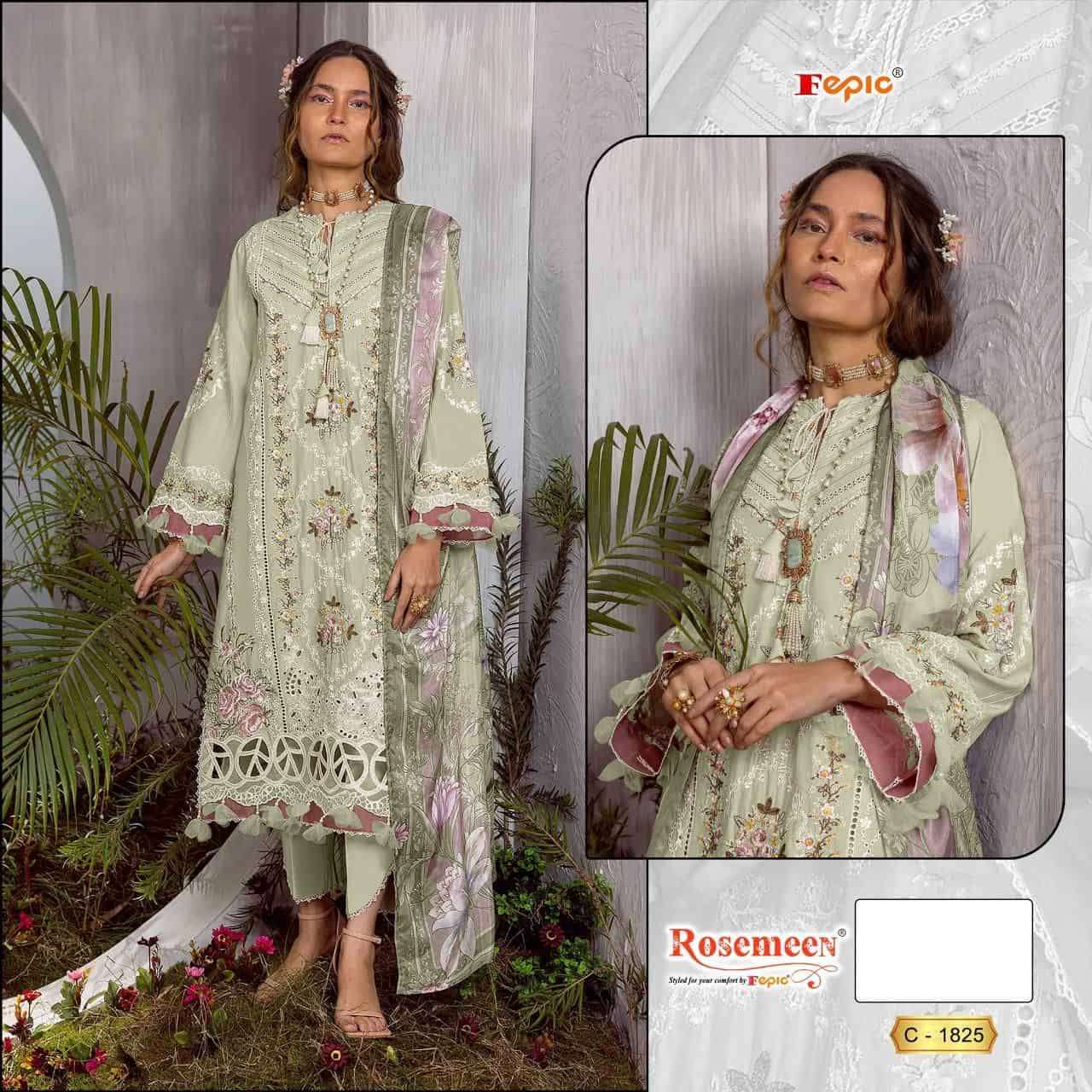 Fepic C 1825 Colors Pakistani Designer Cotton Embroidered Salwar Suit Wholesalers view 2