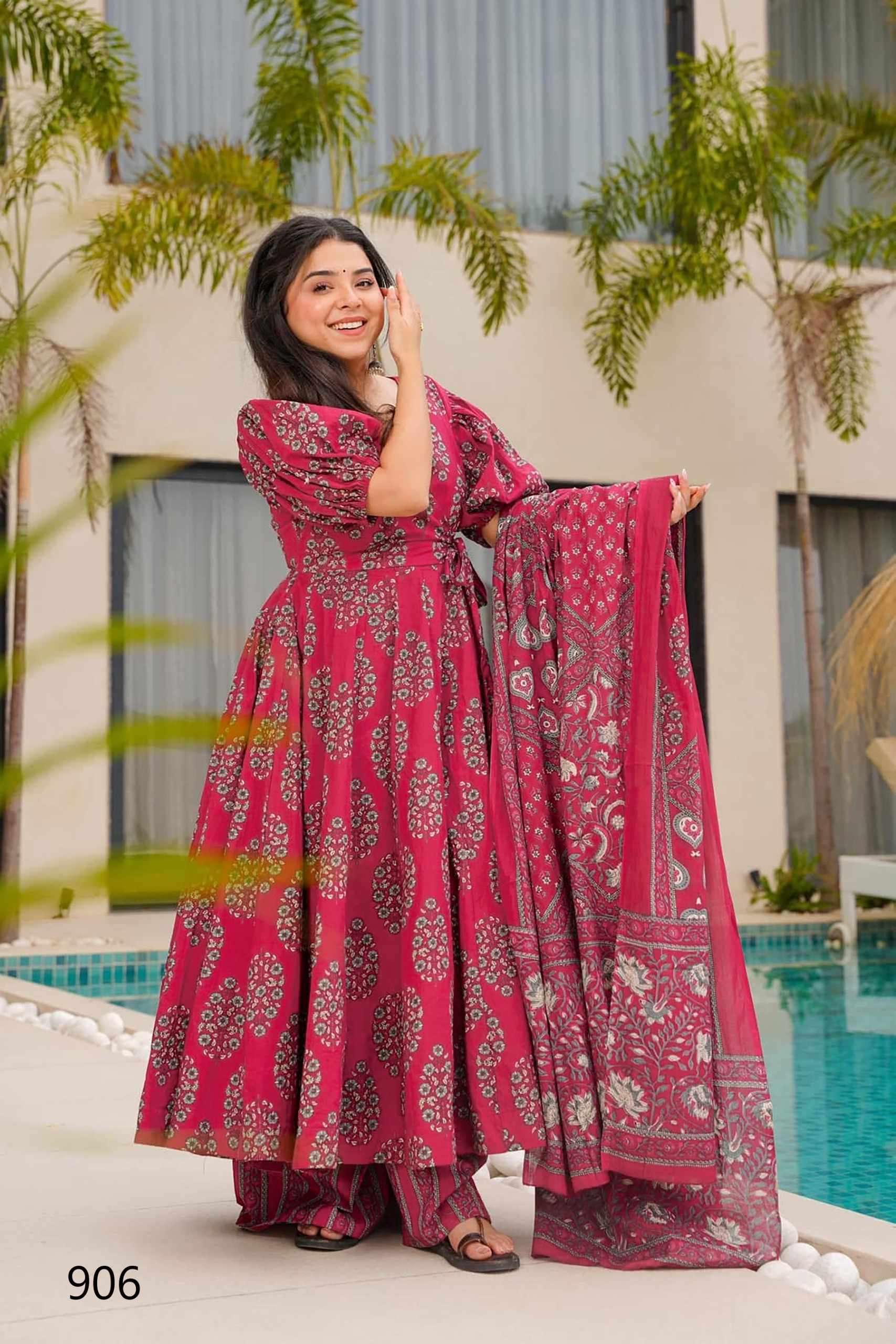 Lucaya Clora Vol 9 901 TO 907 Long Kurti Bottom Dupatta Collection Exploter view 17