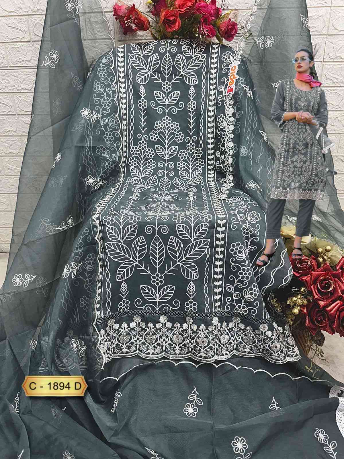 Fepic C 1894 Colors Organza Pakistani Suit Price view 7