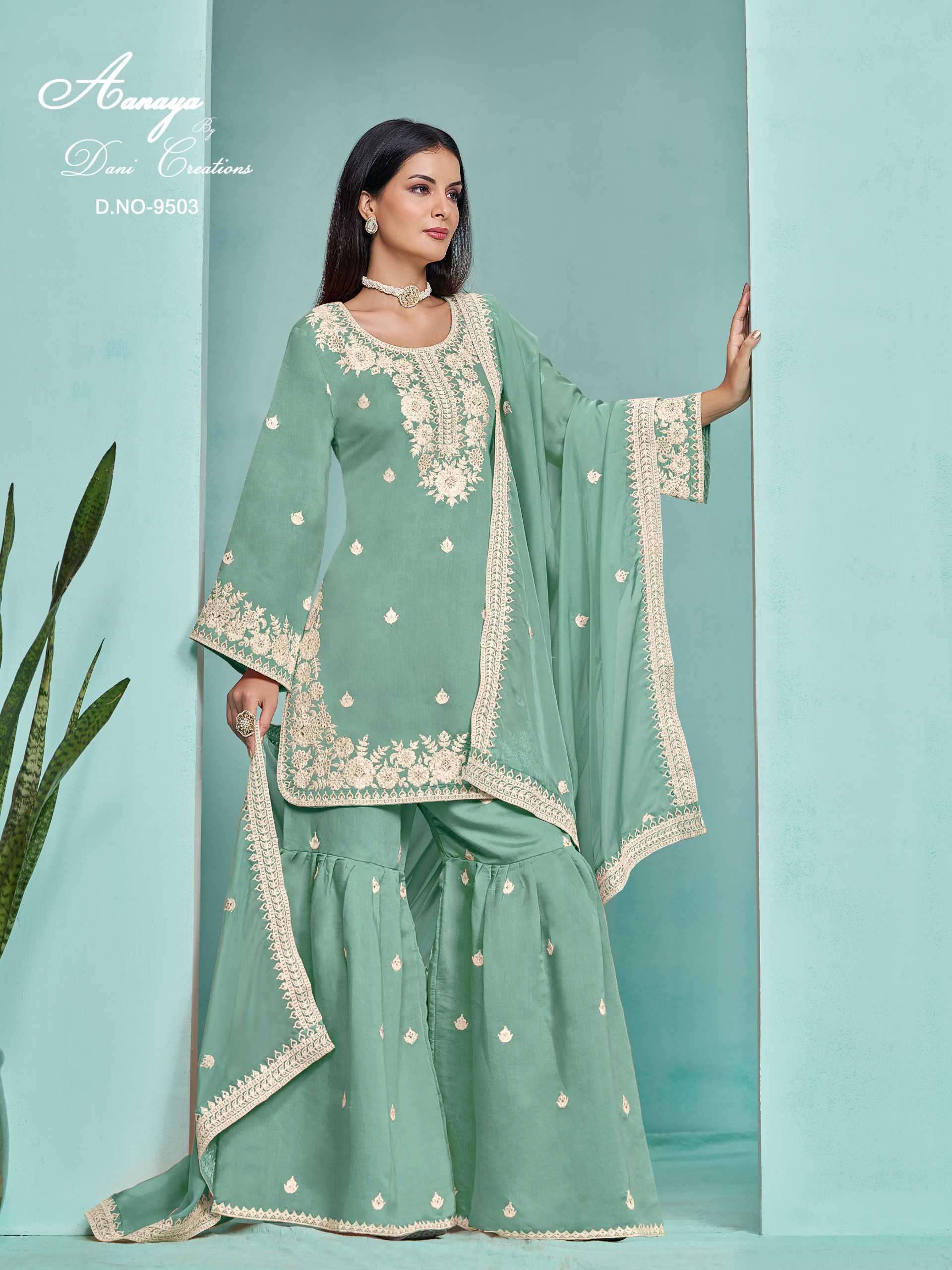 Aanaya Vol 195 9501 To 9504 Sharara Pattern Suits view 3