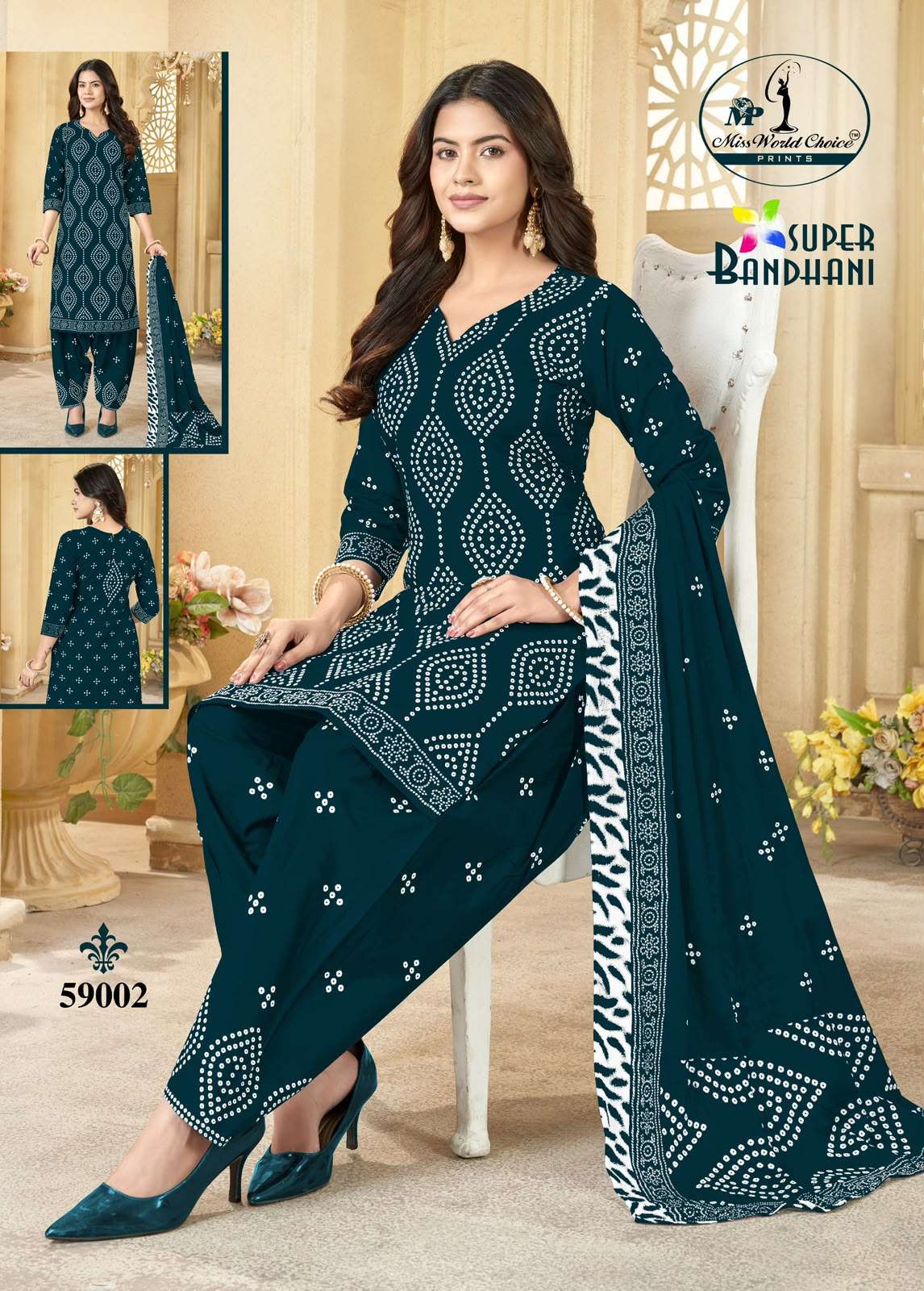 Miss World Choice Super Bandhani Vol 59 Pure Cotton Bandhani Dress Material view 2