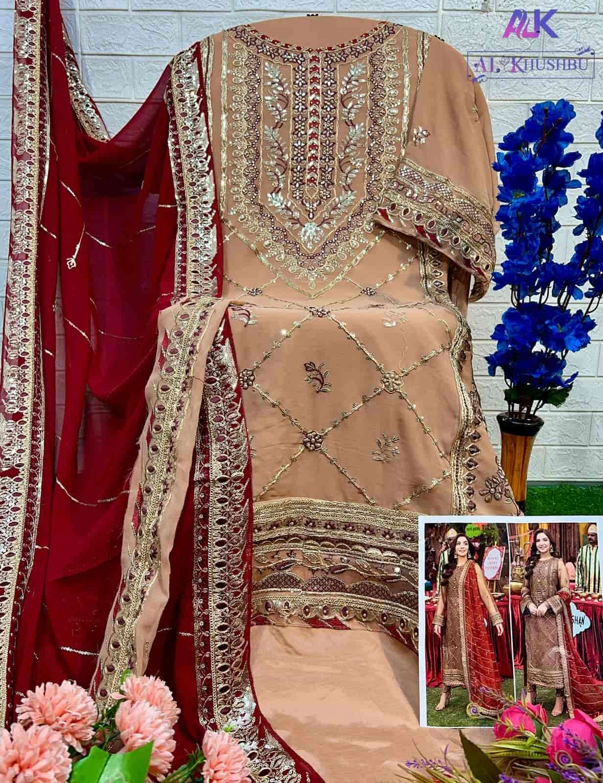 Al Khushbu 6030 To 6032 Pakistani Style Designer Georgette Suit Wholesalers view 5