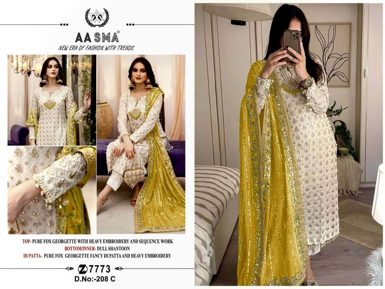 Aasma 208-C Luxe Georgette Designer Suit