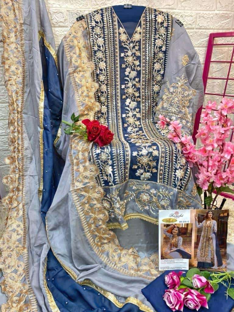 Ramsha R 548 Colors Party Wear Style Designer New Pakistani Suit Wholasaler view 8