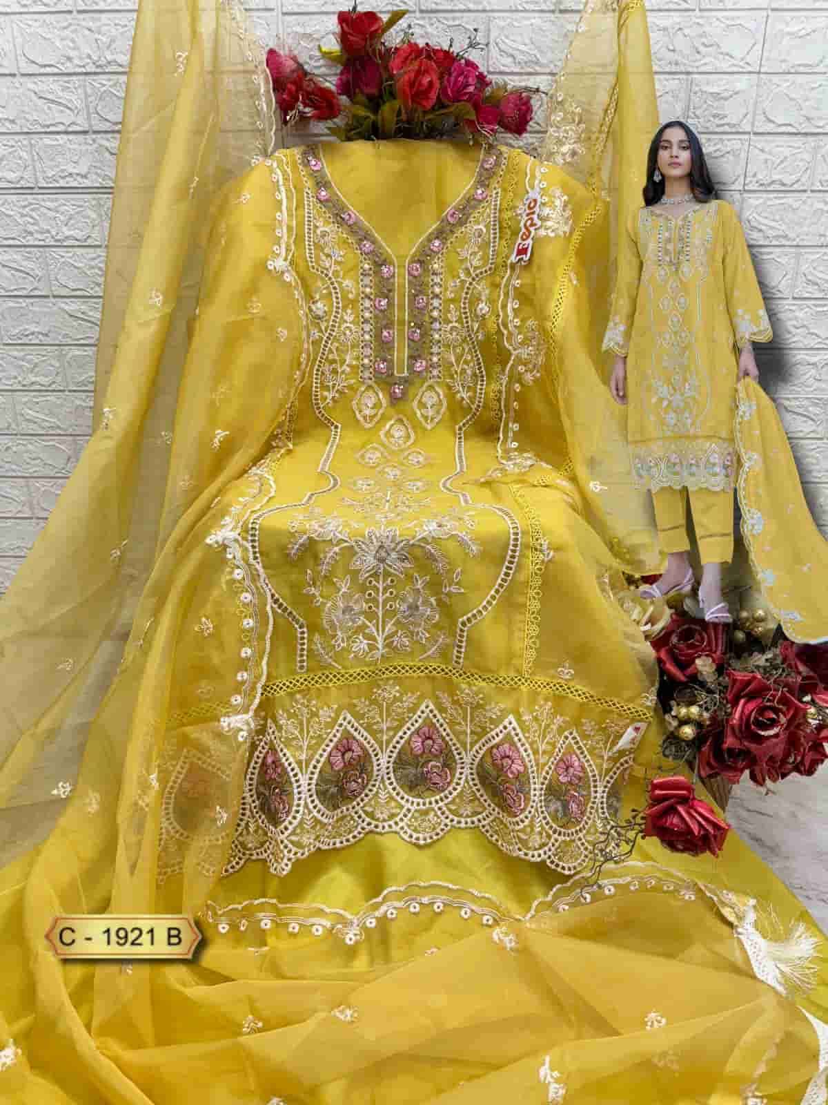Fepic C 1921 Colors Pakistani Style Designer Organza Embroidered Suit Wholesalers view 9