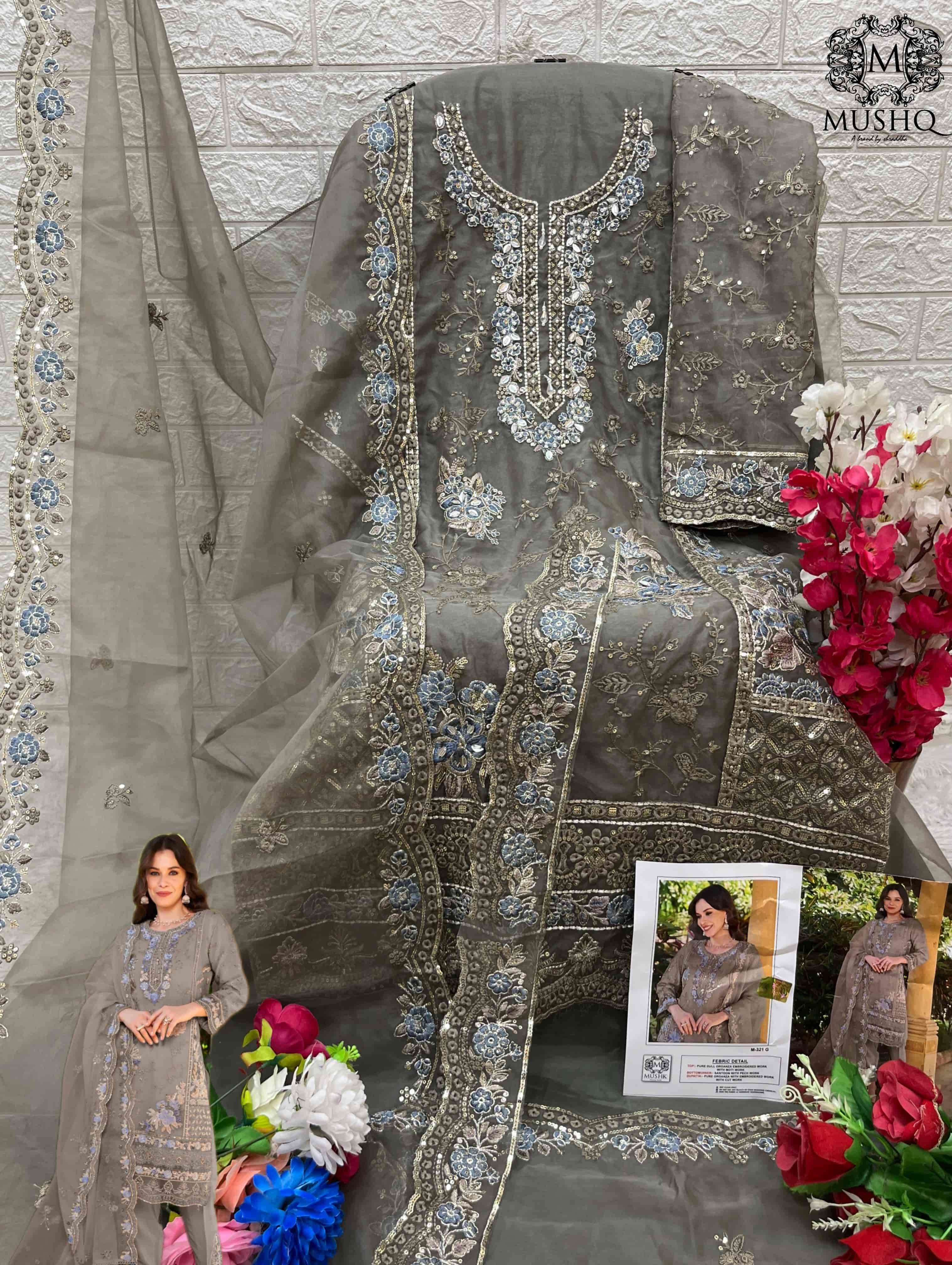 Mushq M-321 G Organza Embroidered Salwar Kameez view 2