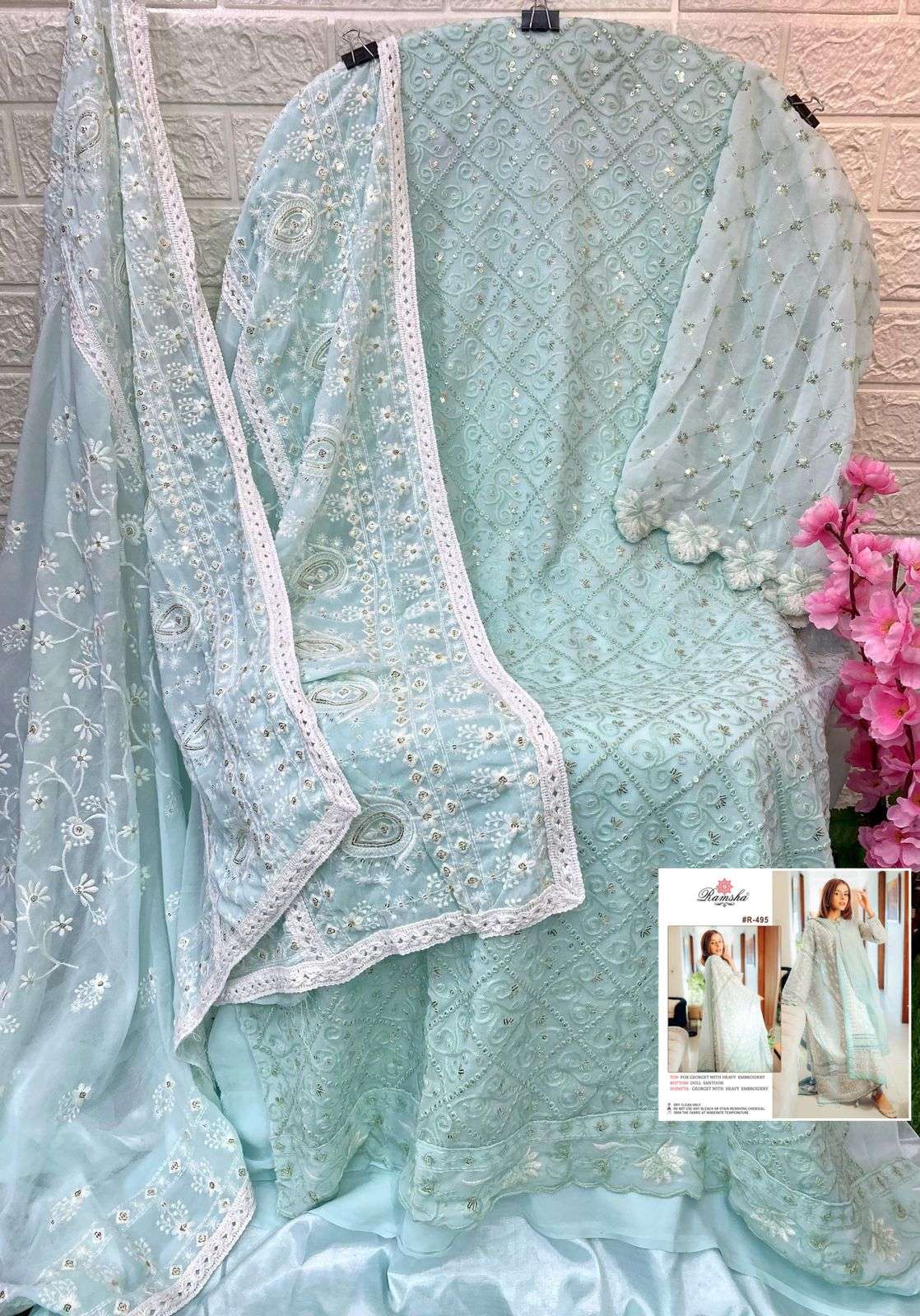 Ramsha R 495 Colors Georgette Pakistani Salwar Suit view 5