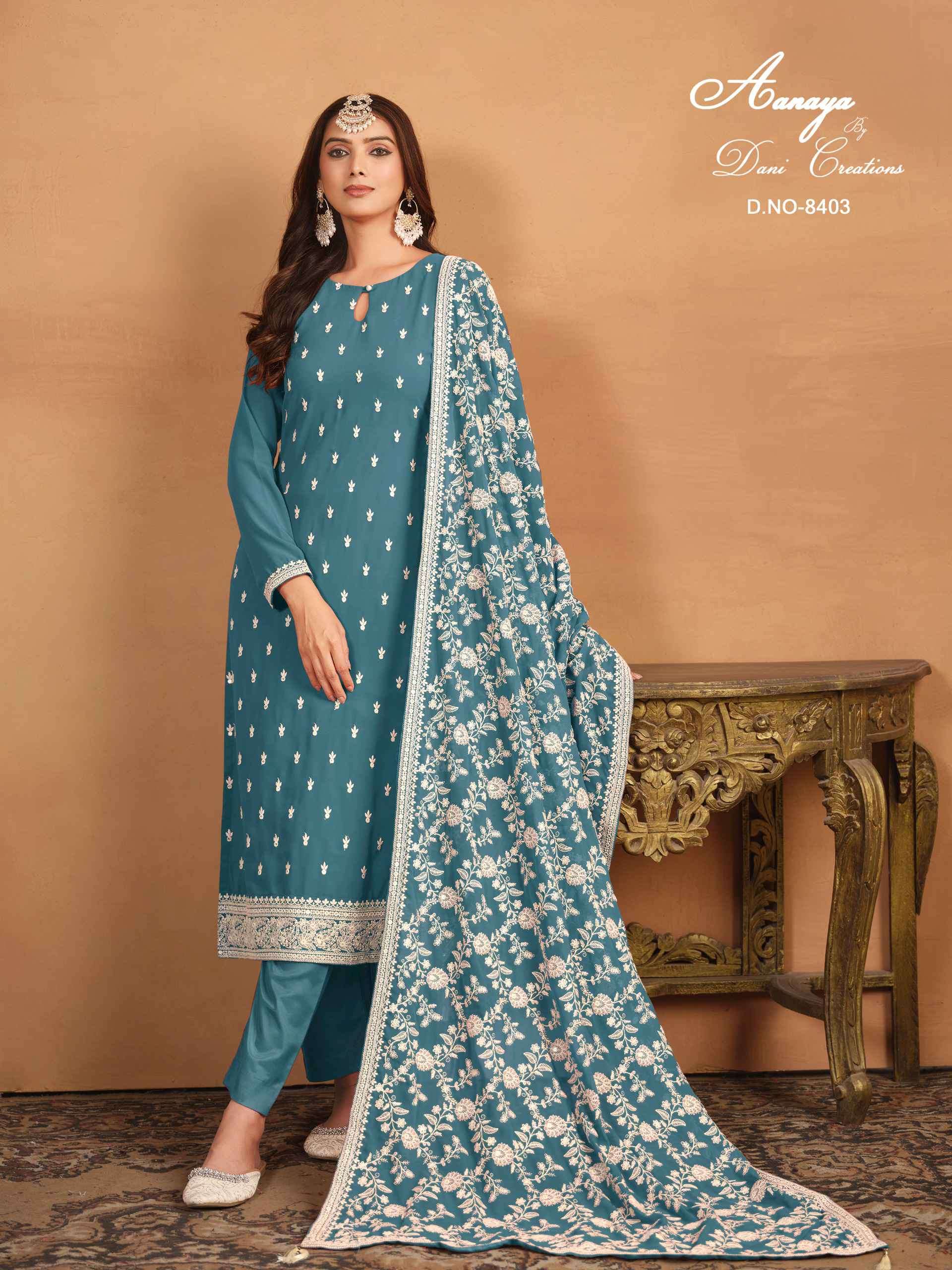 Aanaya Vol 184 8401 To 8404 Straight Style Designer Georgette Suit view 6
