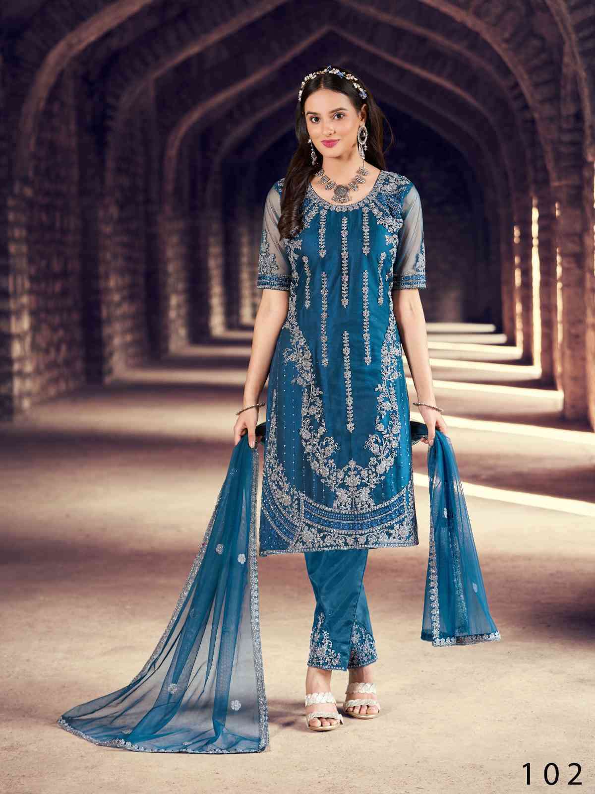 Alfaaz Naimat 101 To 106 Heavy Net Party Wear Suit view 3