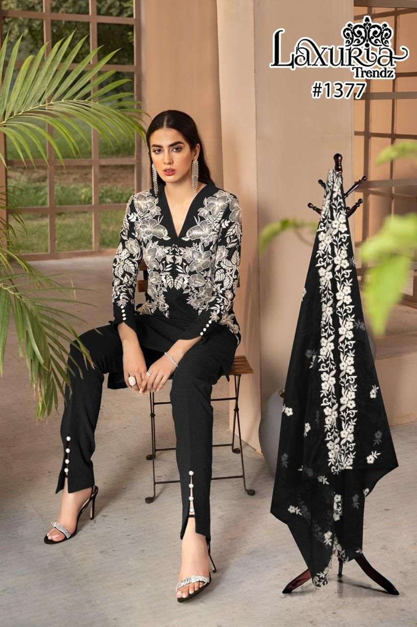 Laxuria Trends 1377 Latest Fancy Designer Ethnic Wear Kurti Bottom Dupatta Set Collection view 11
