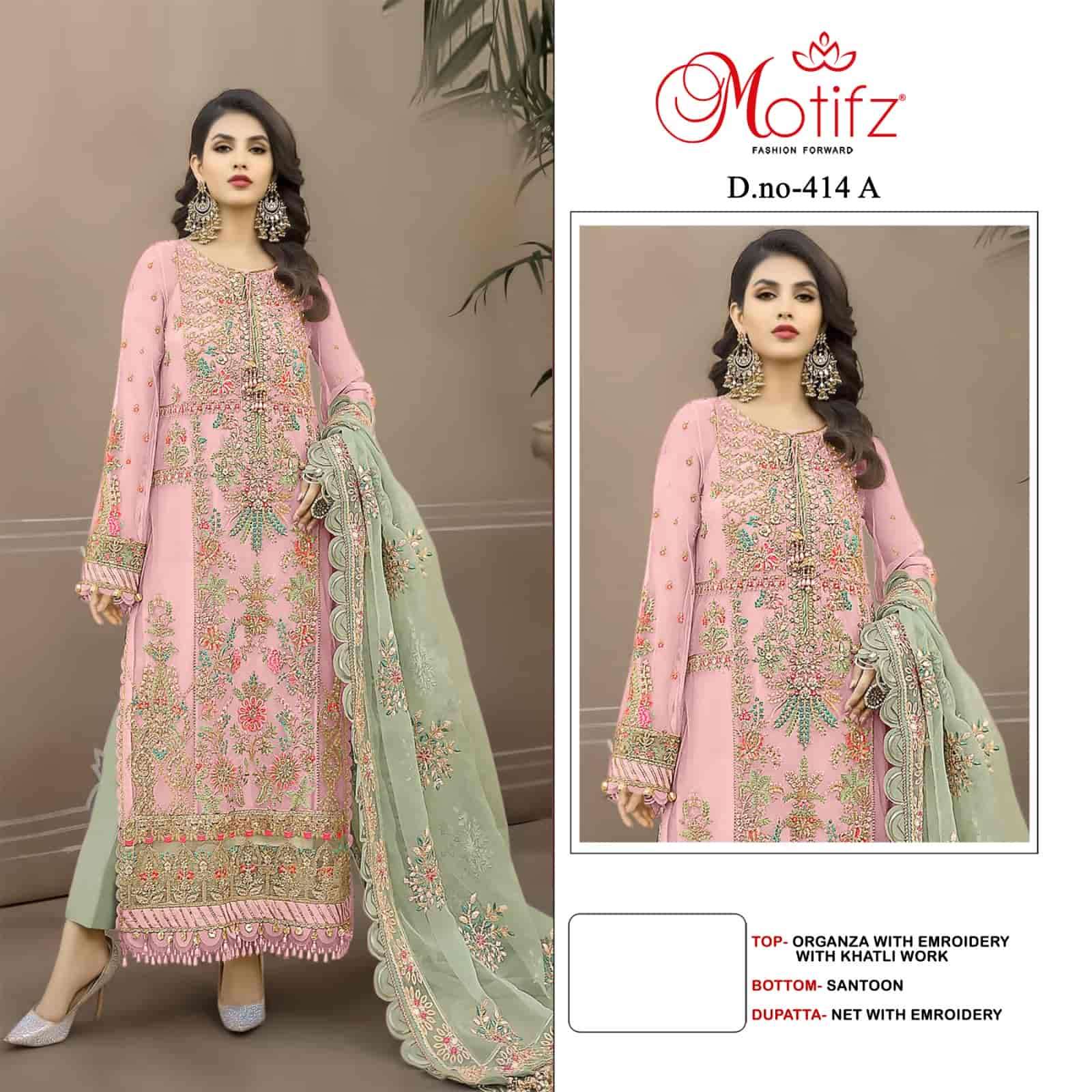 Motifz 414 Colors Wedding Wear Style Heavy Designer Pakistani Suit Wholesares view 2