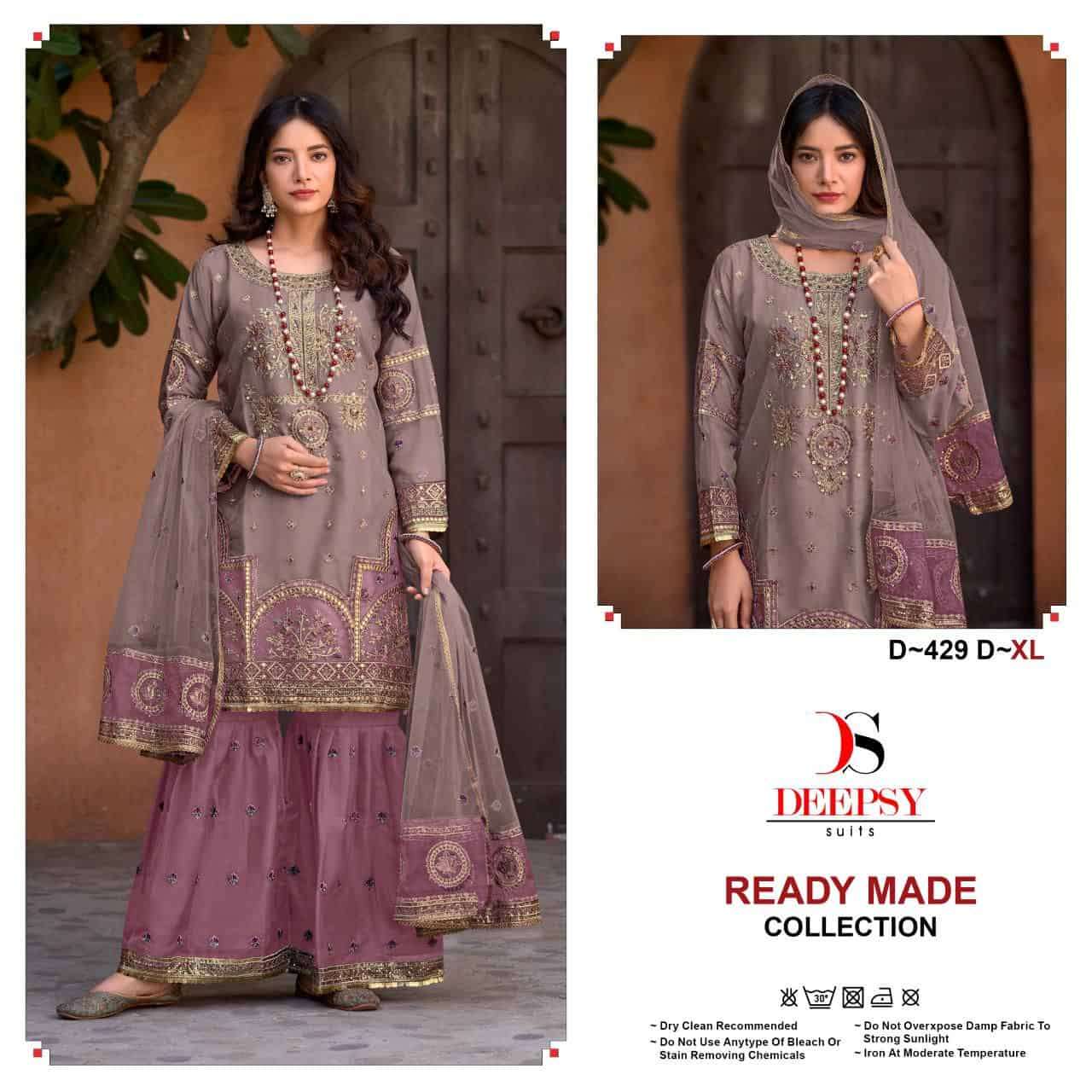Deepsy D 429 D Latest Designer Organza Embroidered Salwar Suit
