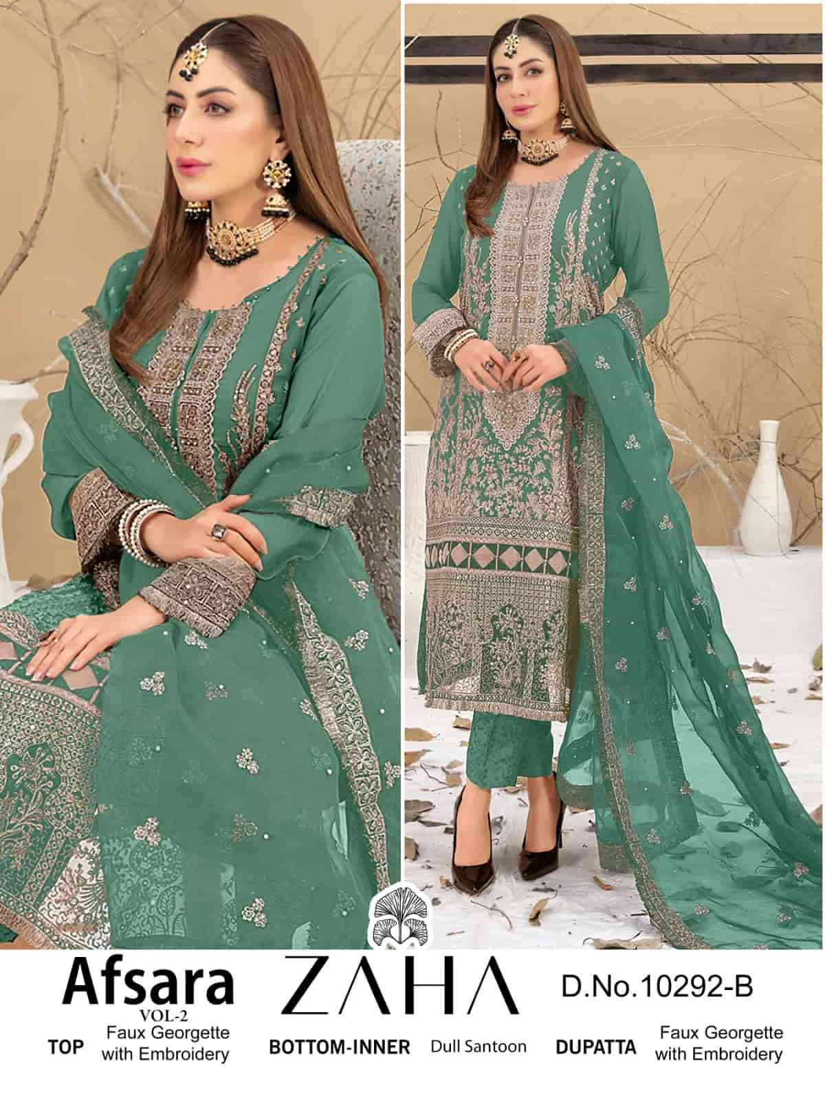 Zaha Afsara Vol 2 10292 Colors Pakistani Festive Designer Georgette Suit Wholesalers view 3