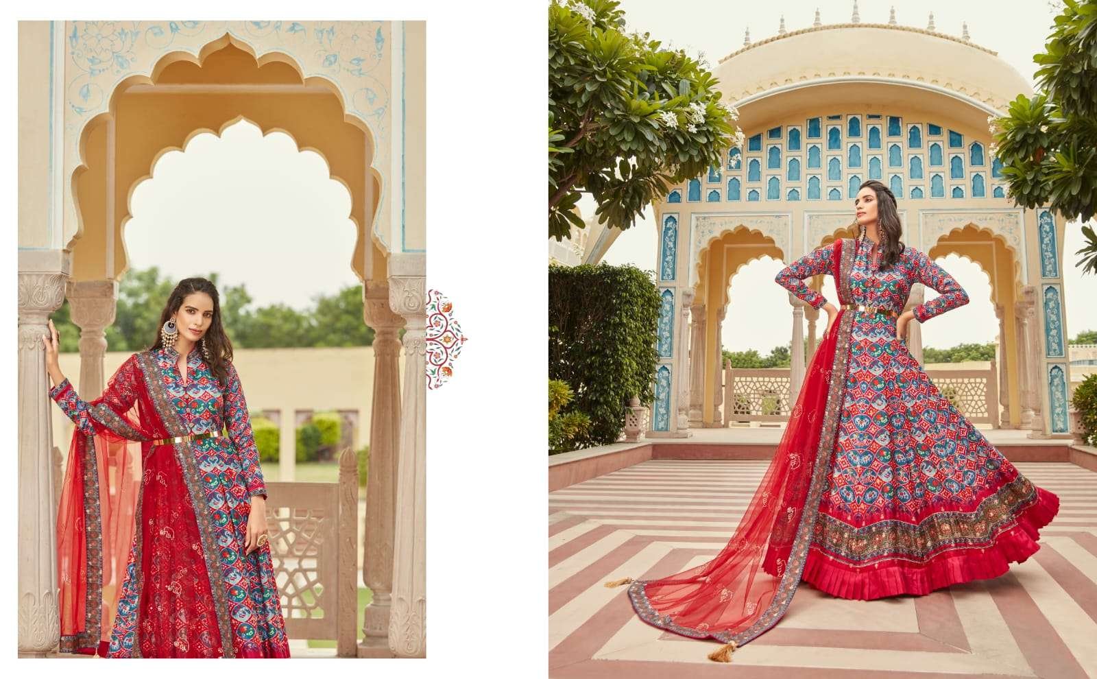 Virasat Gajgamini Latest Designer Gown Dupatta Set Partywear Collection view 13