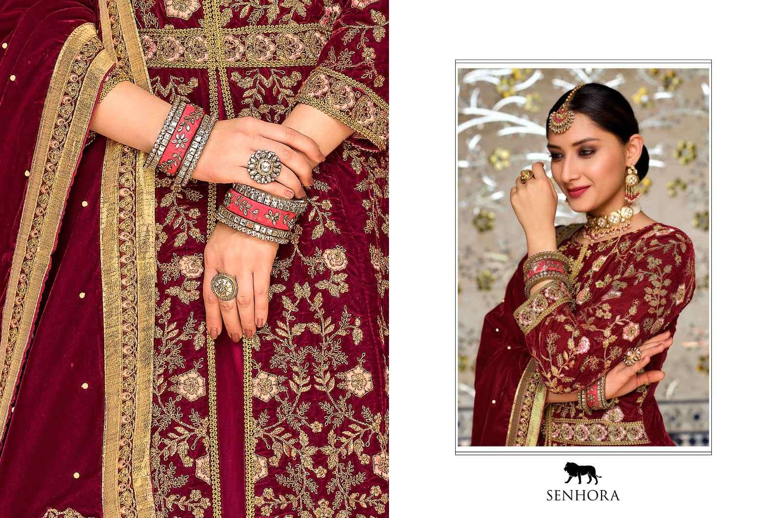 Senhora Dulhan Vol 32 Heavy Designer Velvet Bridal Wear Gown view 10