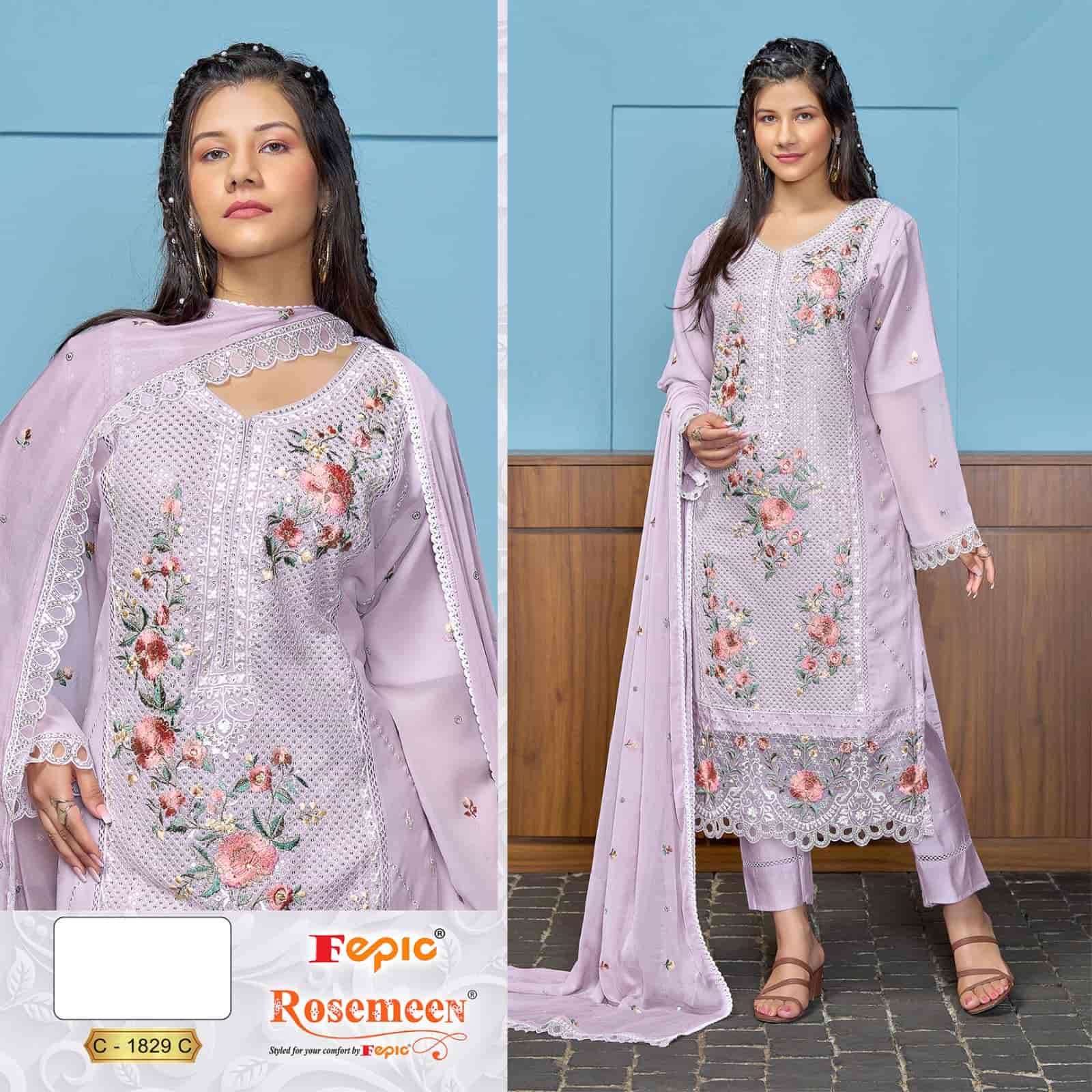 Fepic C 1829 Colors Pakistani Embroidered Georgette Salwar Kameez Wholesalers view 3