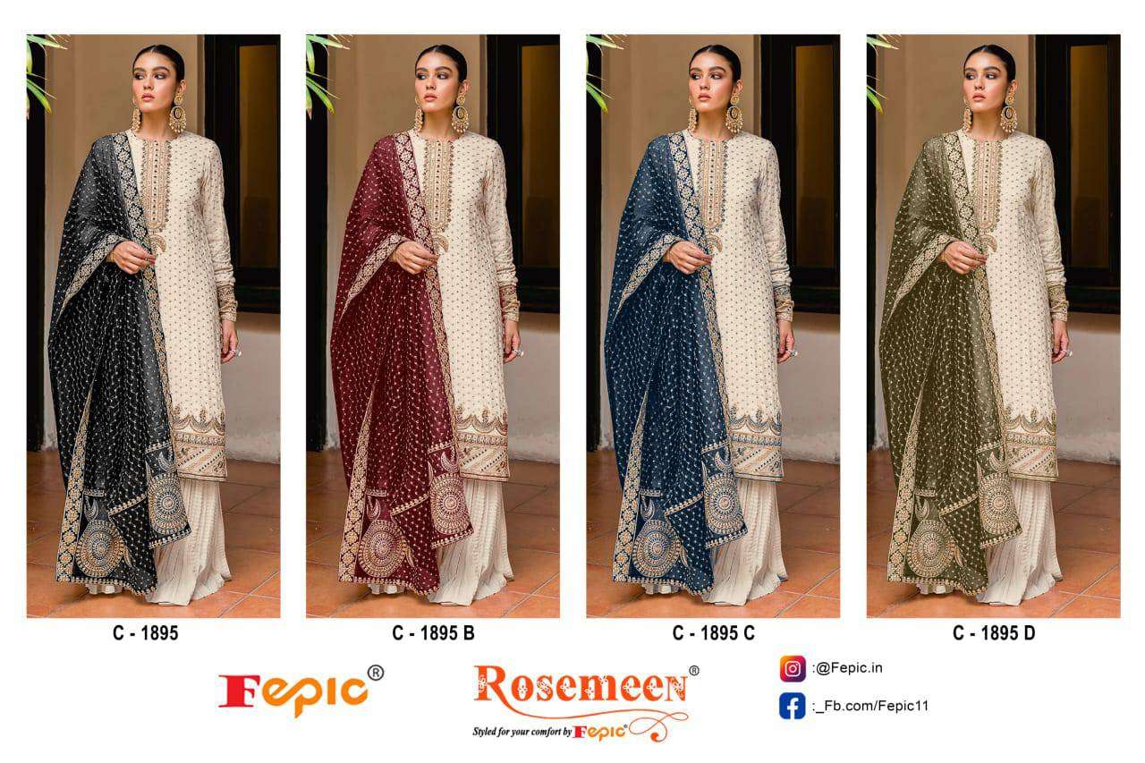 Fepic C 1895 Colors Pakistani Designer Georgette Suit view 9