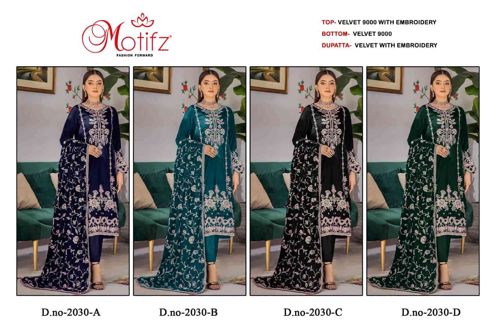 Motifz Designer Velvet Pakistani Suit view 5