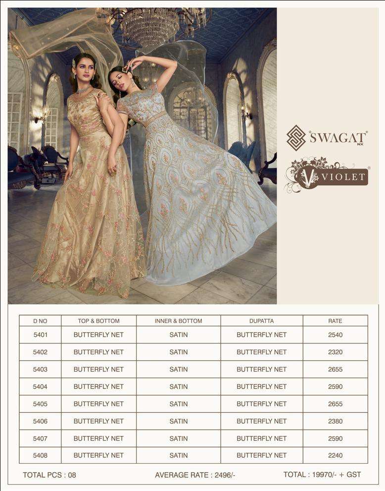 Swagat 5401 to 5408 Series party Wear Gowns Dress view 20