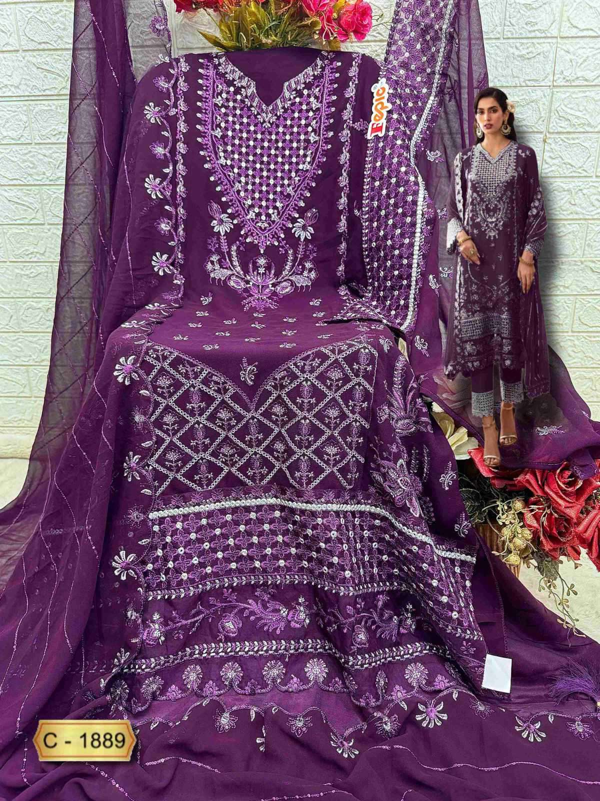 Fepic C 1889 Colors Heavy Embroidered Pakistani Suit view 3