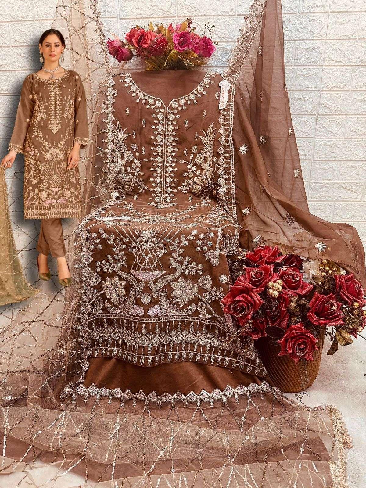 Fepic Rosemeen Organza Pakistani Suit C 1724 view 2