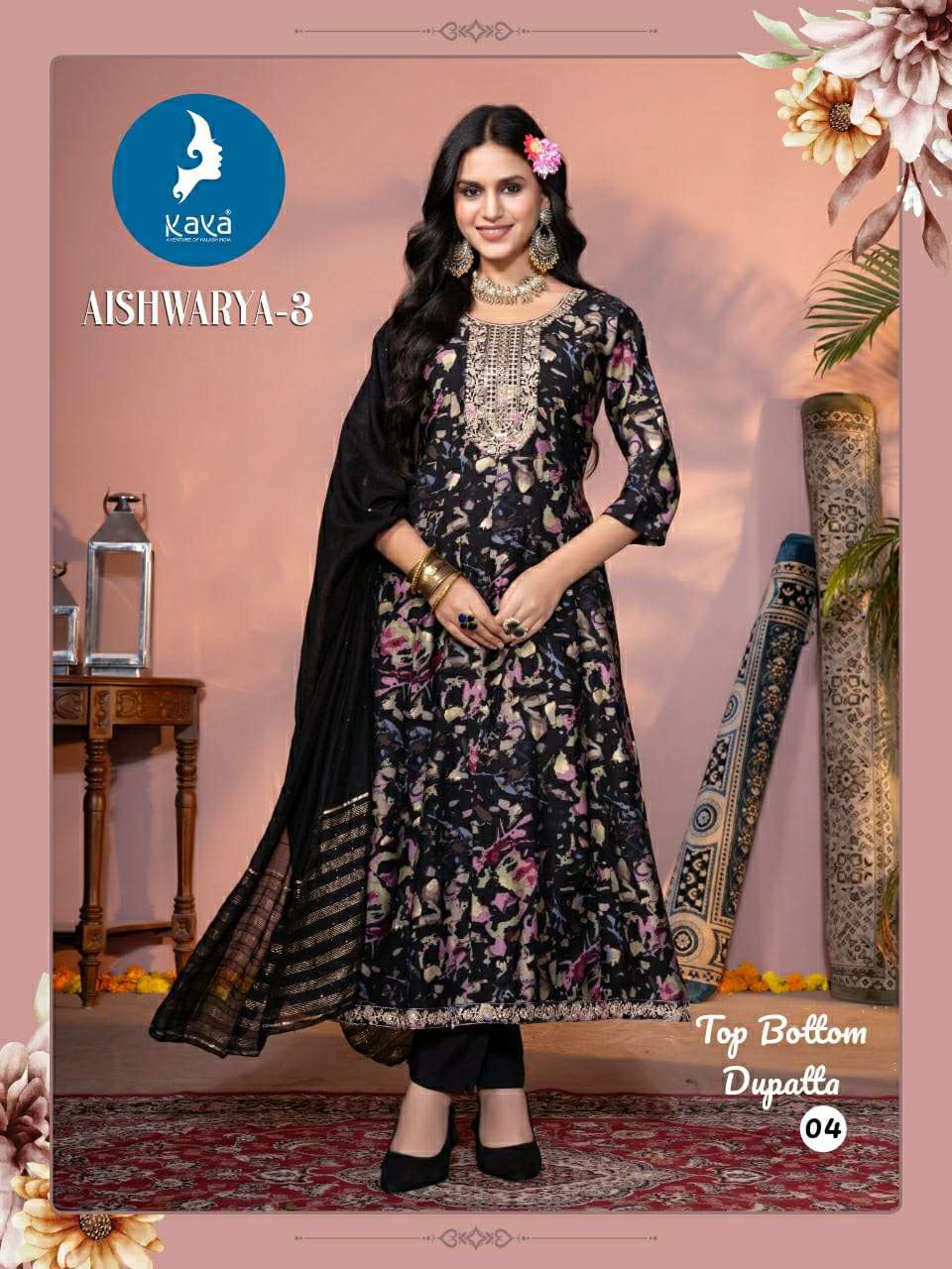 Kaya Aishwarya Vol 3 Anarkali Style 3 Piece Readymade Catalog view 8