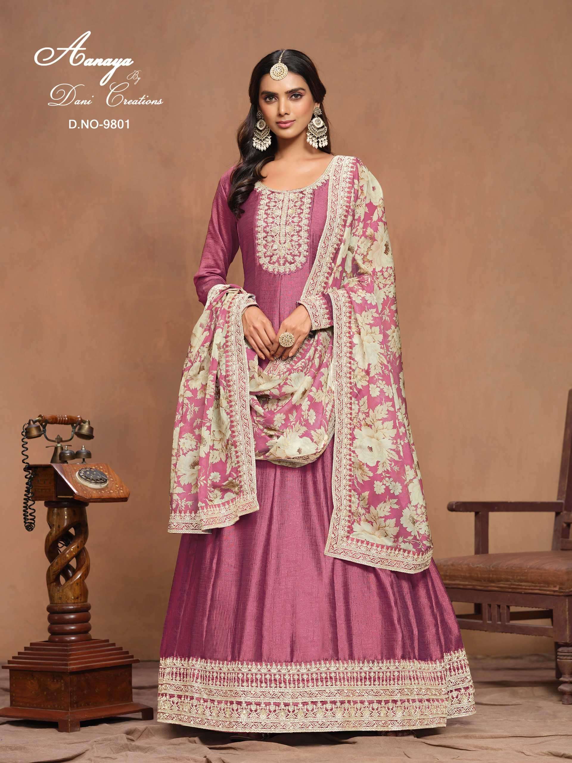 Aanaya Vol 198 Art Silk Wedding Salwar Suit view 2
