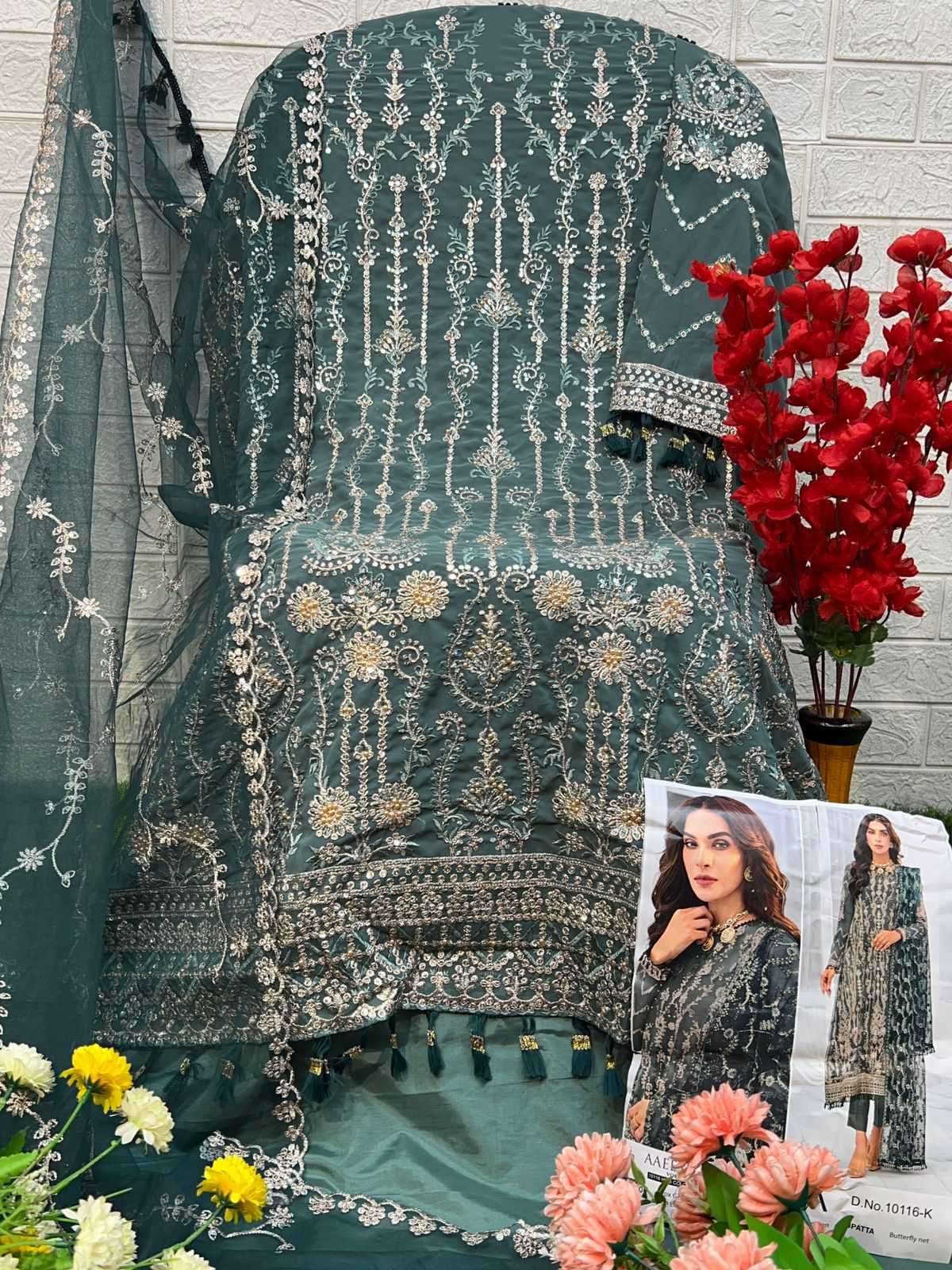 Zaha Aaeesha Vol 2 10116 Hits Colours 3 Designer Pakistani Dress view 10