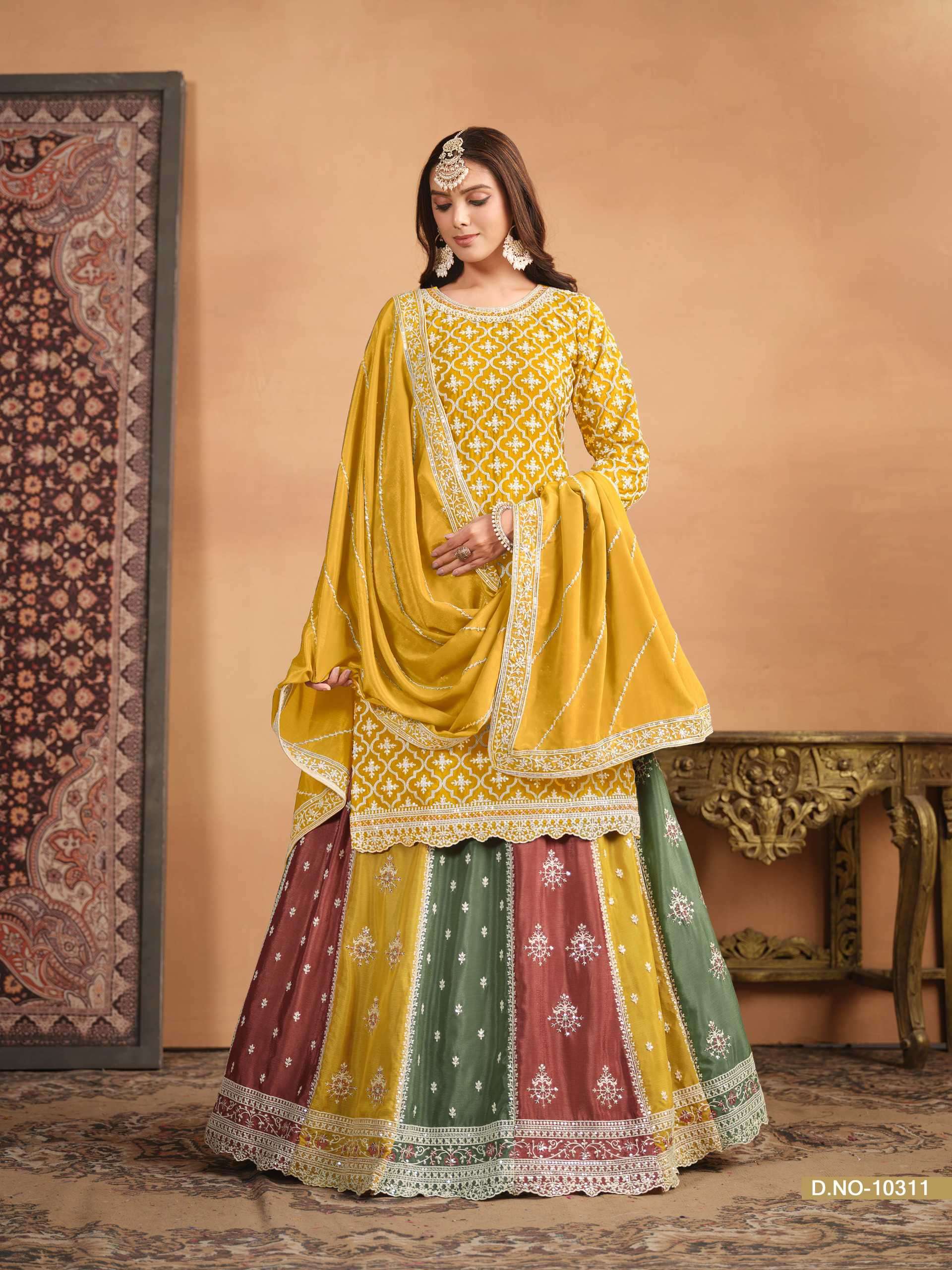 Anjubaa Vol 31 10311 To 10313 Designer Lehenga Style Dress Wedding Collection view 4