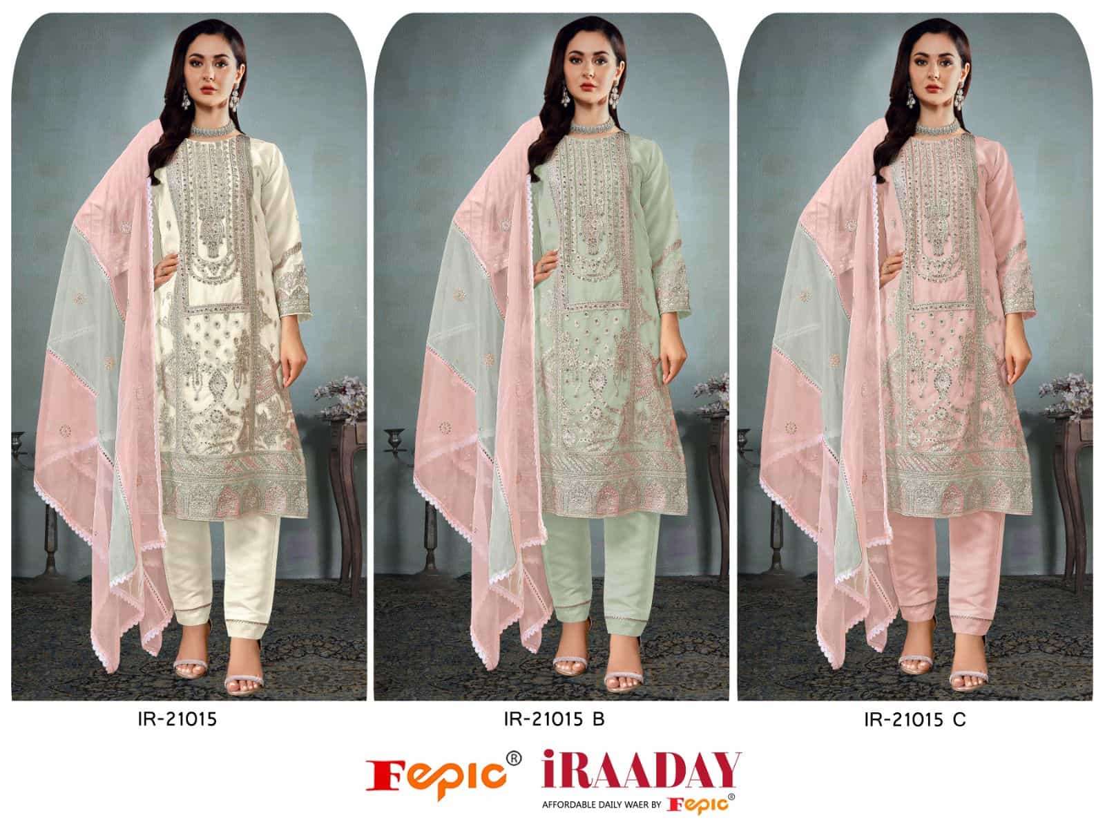 Fepic Iraaday IR 21015 Colors Fancy Embroidered Designer Salwar Kameez Wholesalers view 3