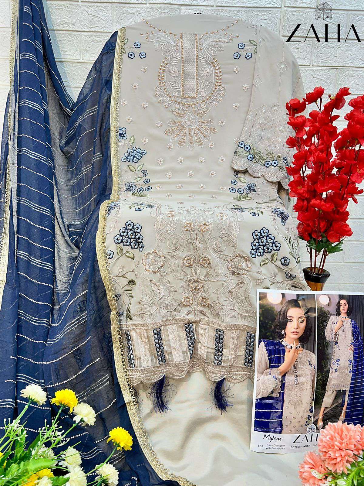 Zaha Mylene Vol 1 10267 To 10269 Designer Pakistani Georgette Suit view 10