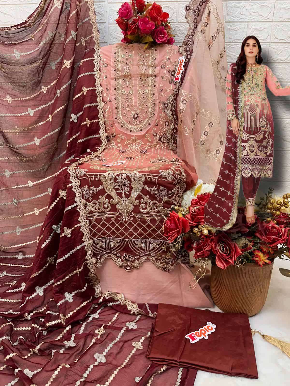 Fepic Rosemeen C 1322 Colors Pakistani New Designs Party Wear Suit Wholesalers view 9