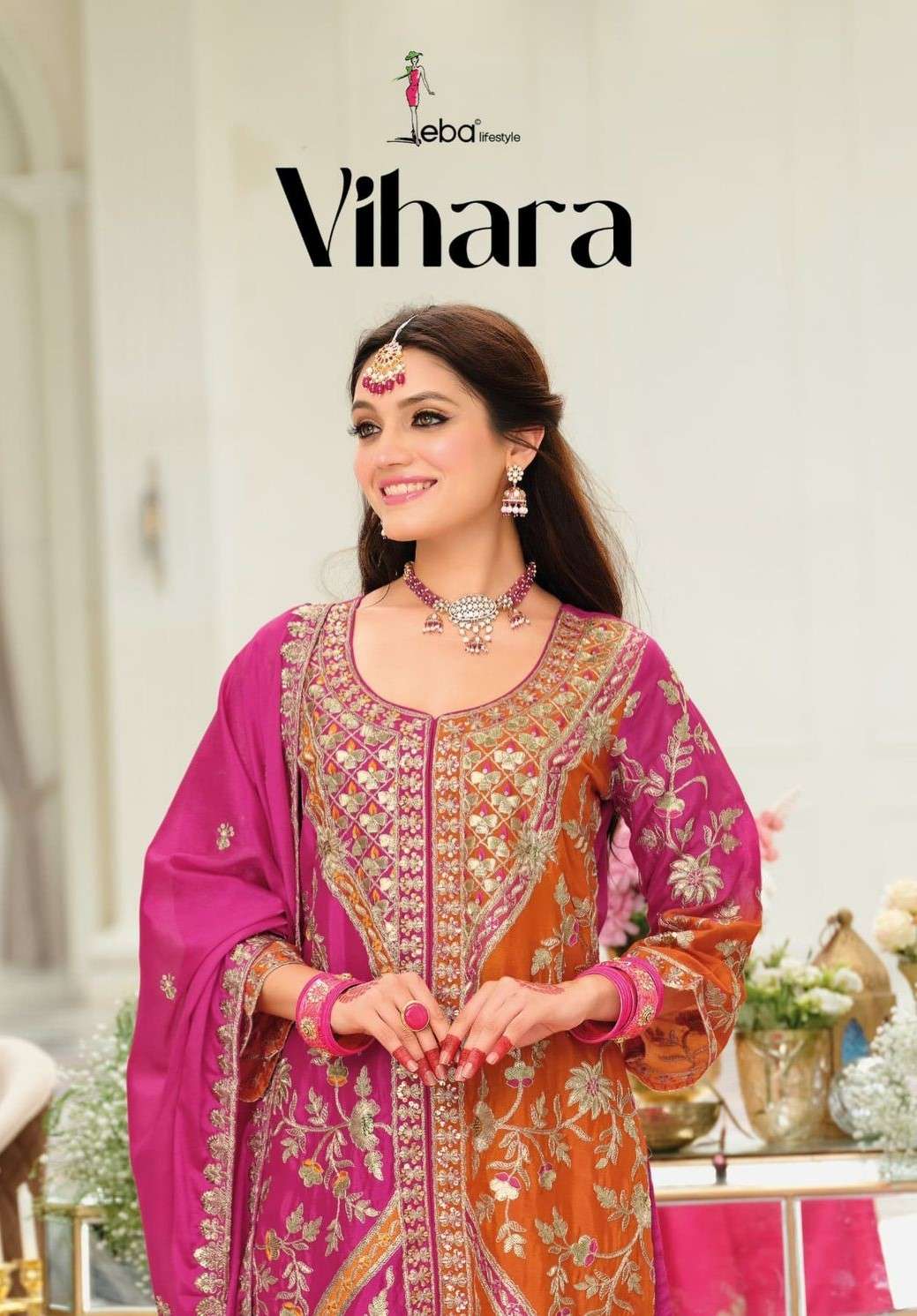 Eba Lifestyle Vihara Readymade 3 Piece Designer Palazzo Suit view 2