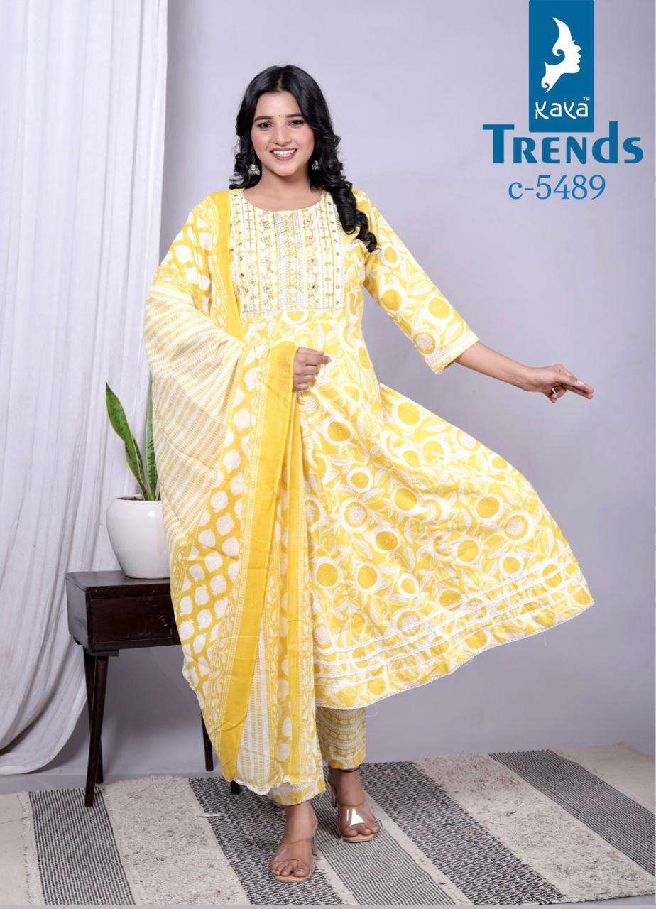 Kaya Trends Anarkali Pattern Readymade 3 Piece Set Designs view 6