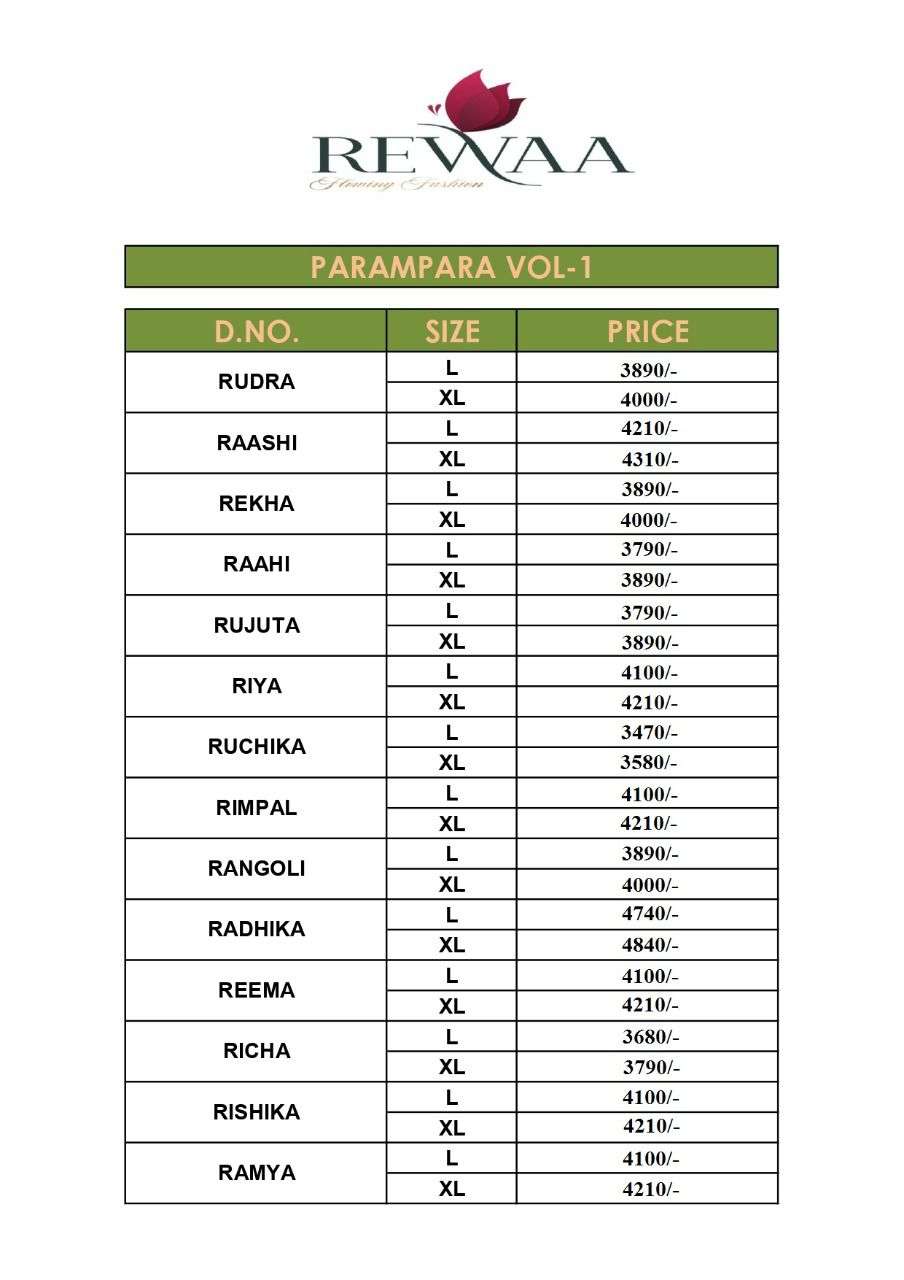 Rewaa Parampara Vol 1 Designer Exclusive party Wear Readymade Collection view 18