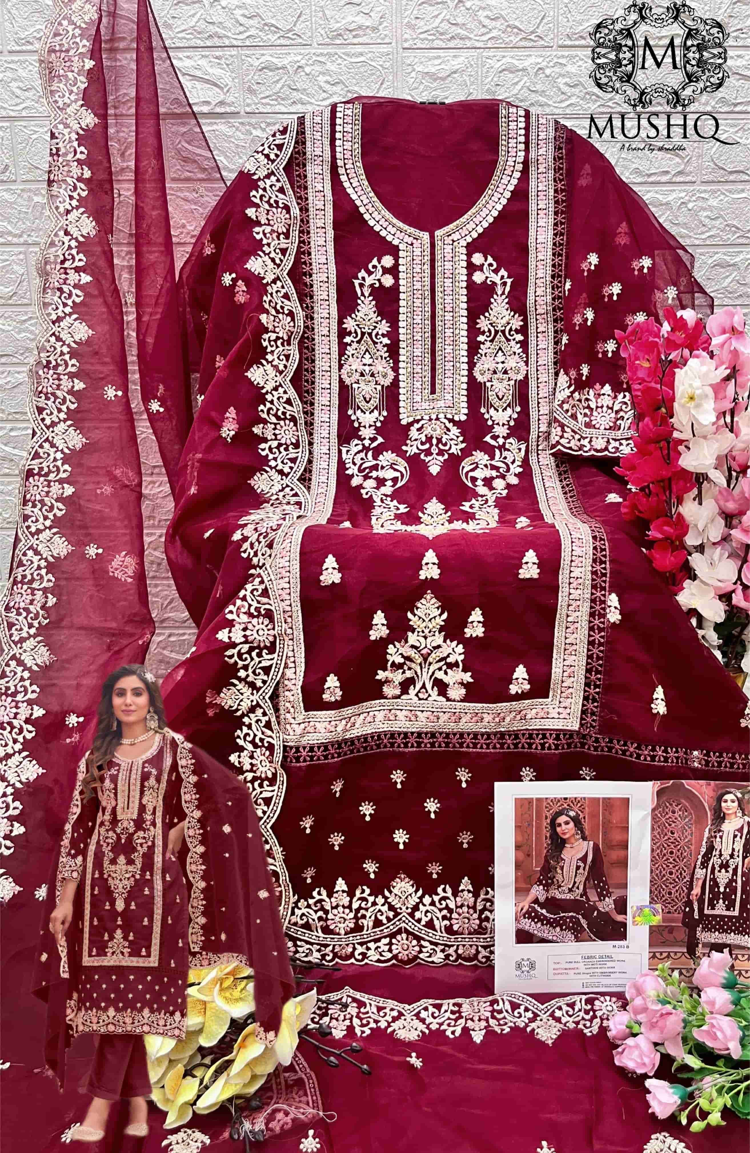 Mushq M 283 Colors Pakistani Style Designer Salwar Suit Wholesalers view 7