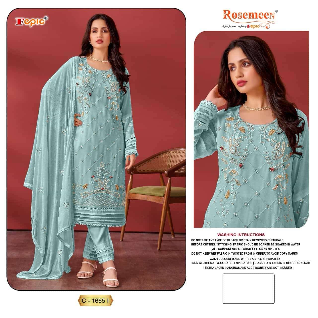 Fepic C 1665 Colors Latest Designer Georgette Embroidered Salwar Suit Wholesalers view 5