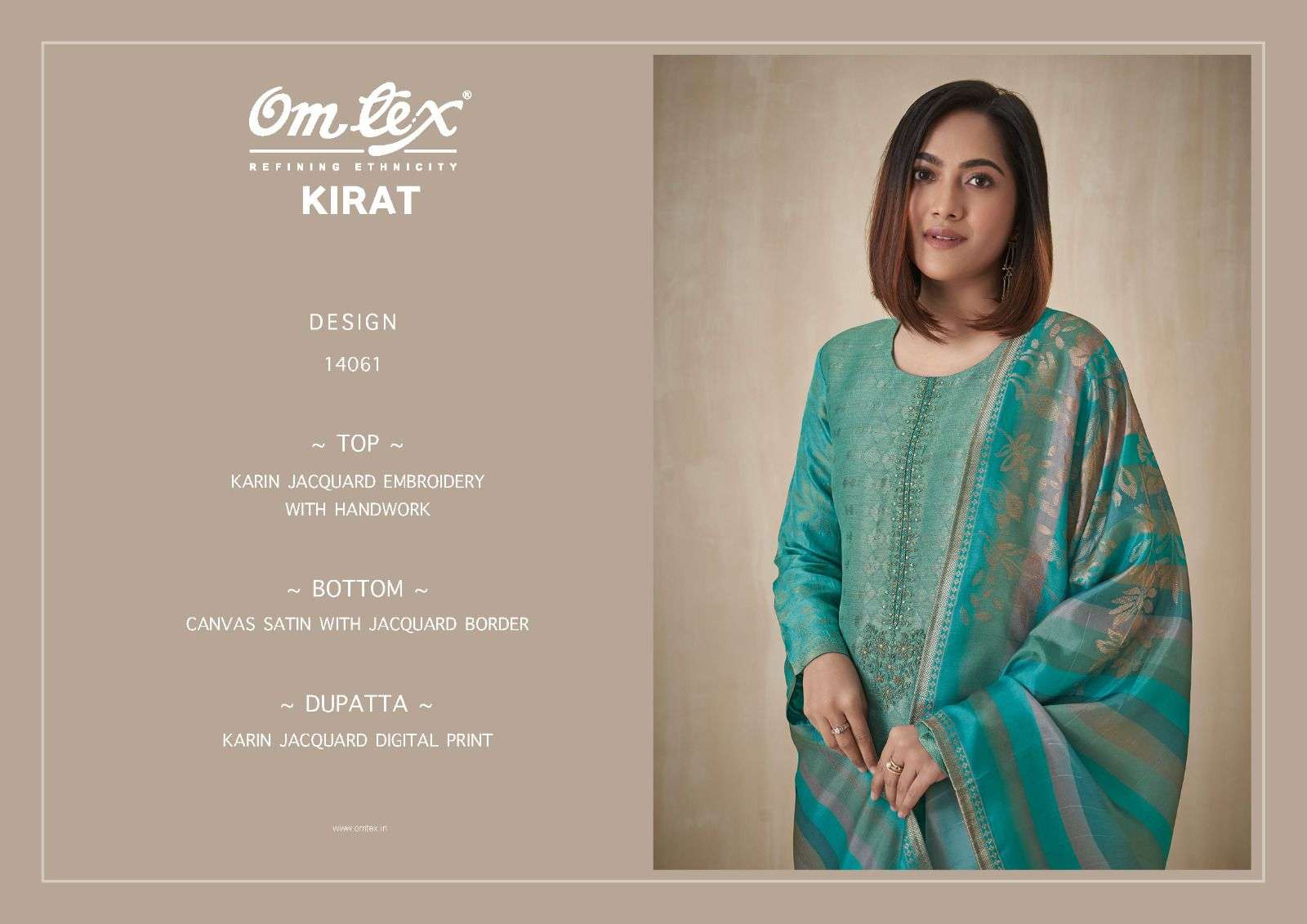 Omtex Kirat Exclusive Jacquard Designer Suit Latest Collection view 4