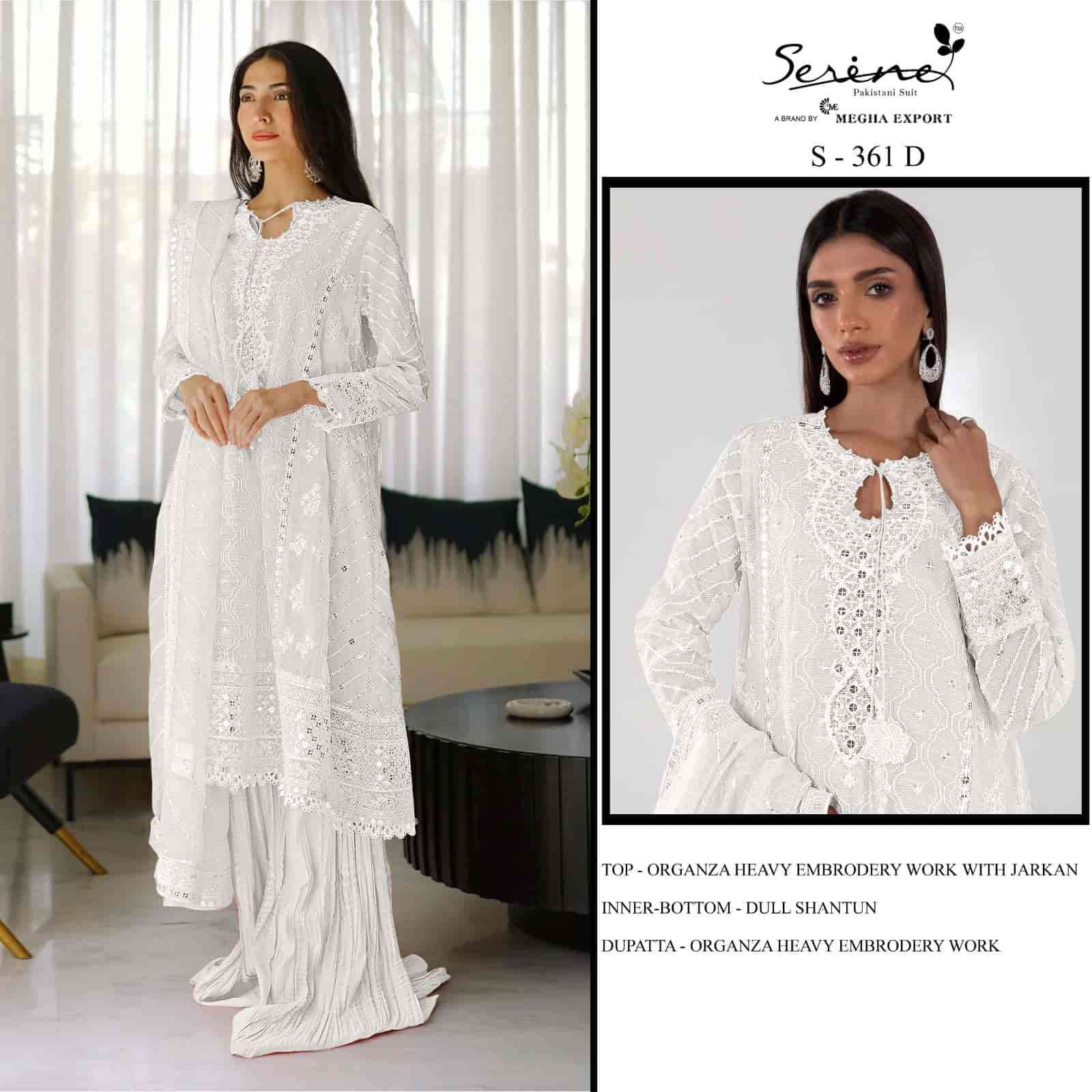 Serine S 361 D Pakistani Party Wear Style Organza Embroidered Suit Collection