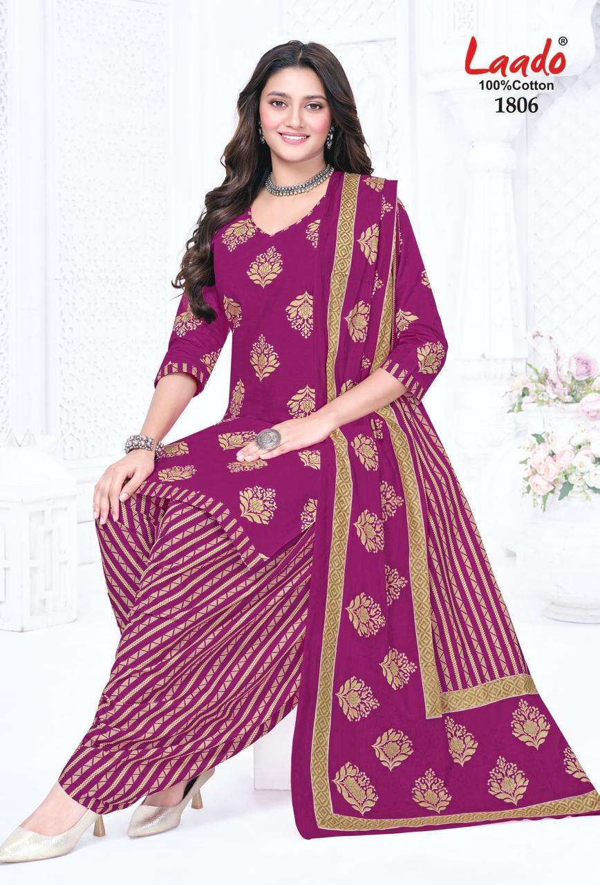 Laado Nadiya Patiyala Vol 18 Printed Cotton Dress view 2