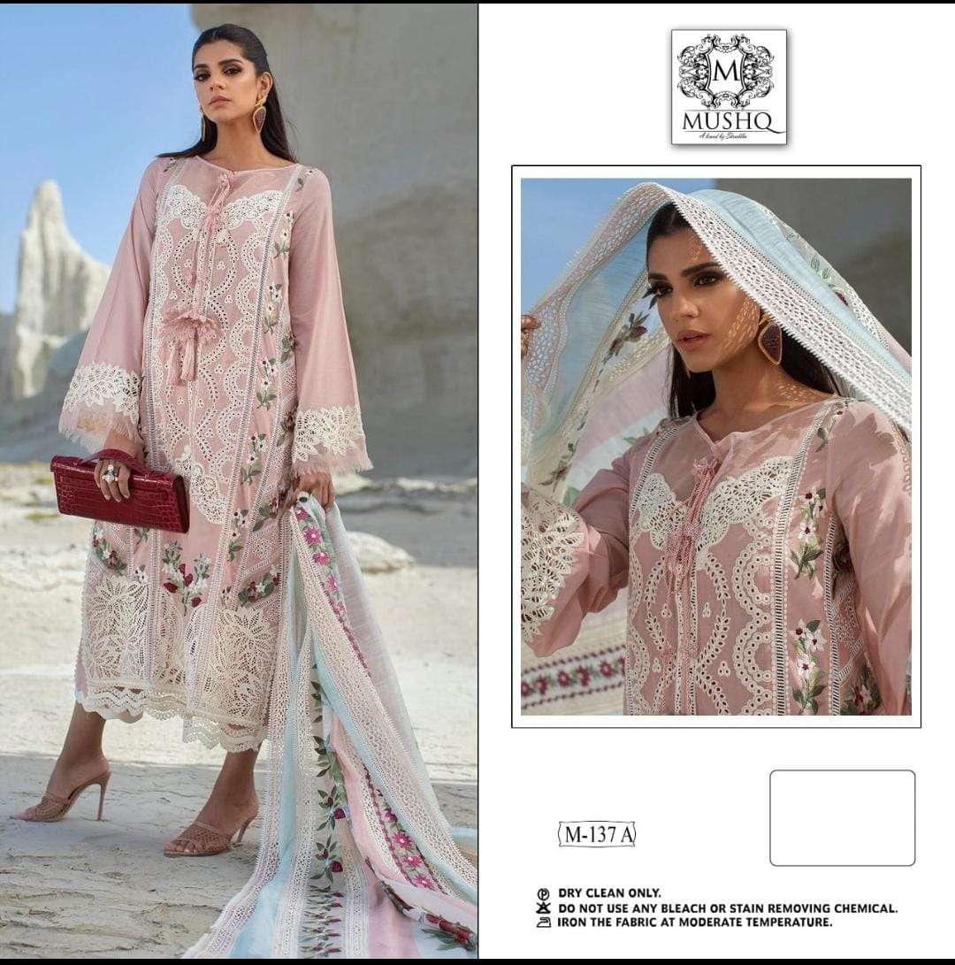 Mushq M-137 Pure Cotton Embroidered Salwar Suit