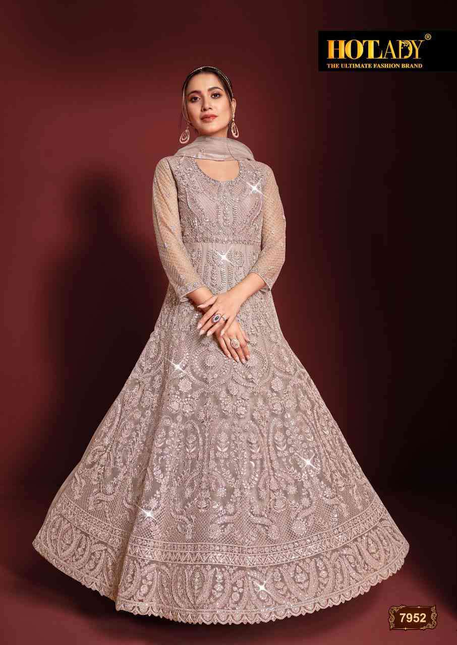 Hotlady Safeenaz Vol 23 7951 To 7955 Designer Party Wear Anarkali Gown view 3