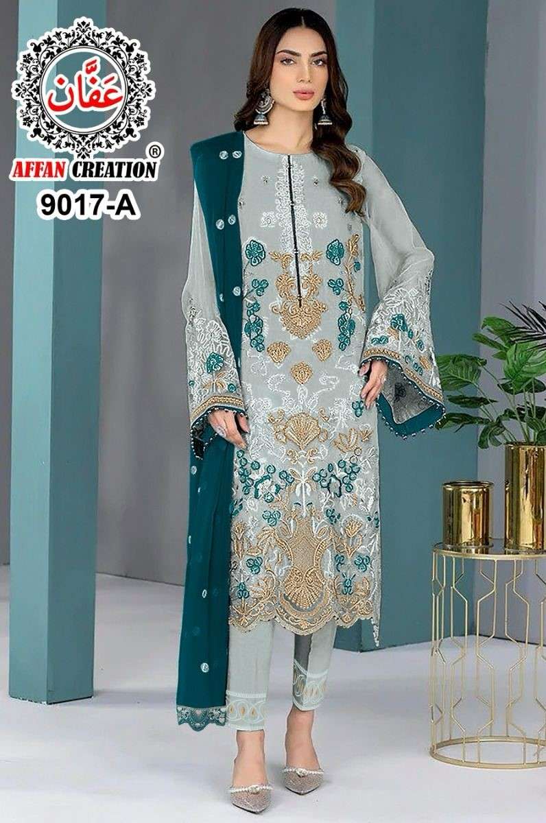 Affan Creation 9017 Colors Heavy Embroidered Pakistani Suit New Designs view 2